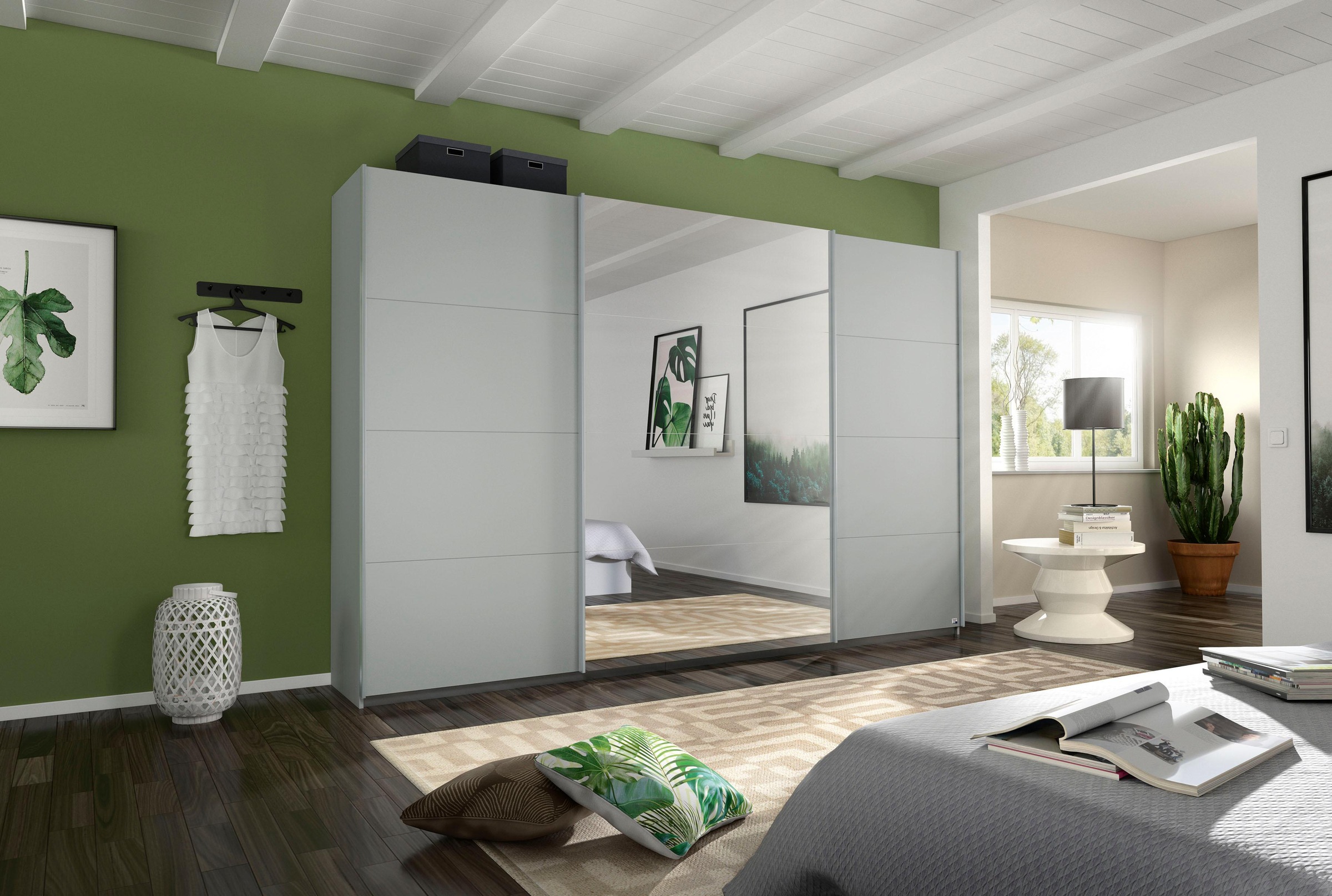 rauch Schwebetürenschrank »Kleiderschrank Schrank Garderobe Wäscheschrank BESTSELLER KEPAN«, inkl. Schubladen-Einsatz und extra Einlegeböden MADE IN GERMANY