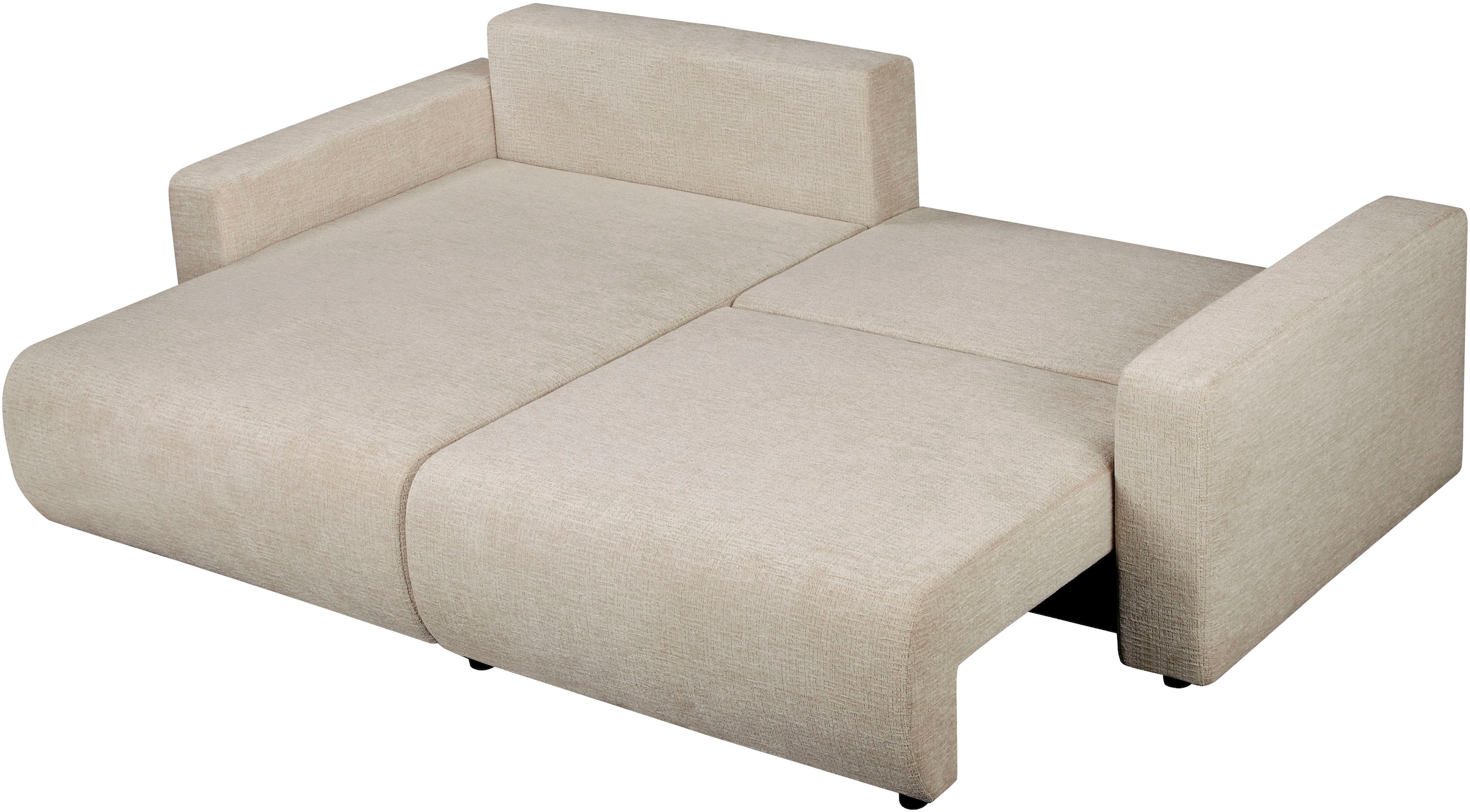 OTTO home Ecksofa »TILLIE L-Form, 229 cm - OTTO. Verlässliche Qualität.« Schlaffunktion (132/194), Bettkasten, Struktur-Bezug