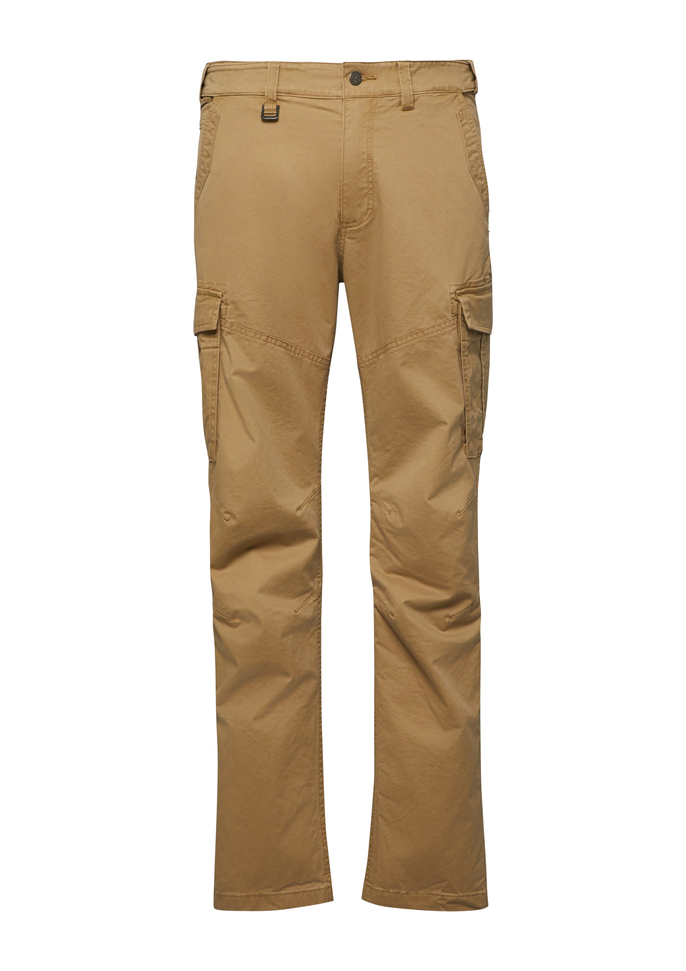 Cargohose S.OLIVER, Damen, Gr. XXL, N-Gr, tan, Web, Obermaterial: 97% Baumwolle, 3% Elasthan, unifarben, bootcut fit lang, Hosen Cargohose, mit Stretch