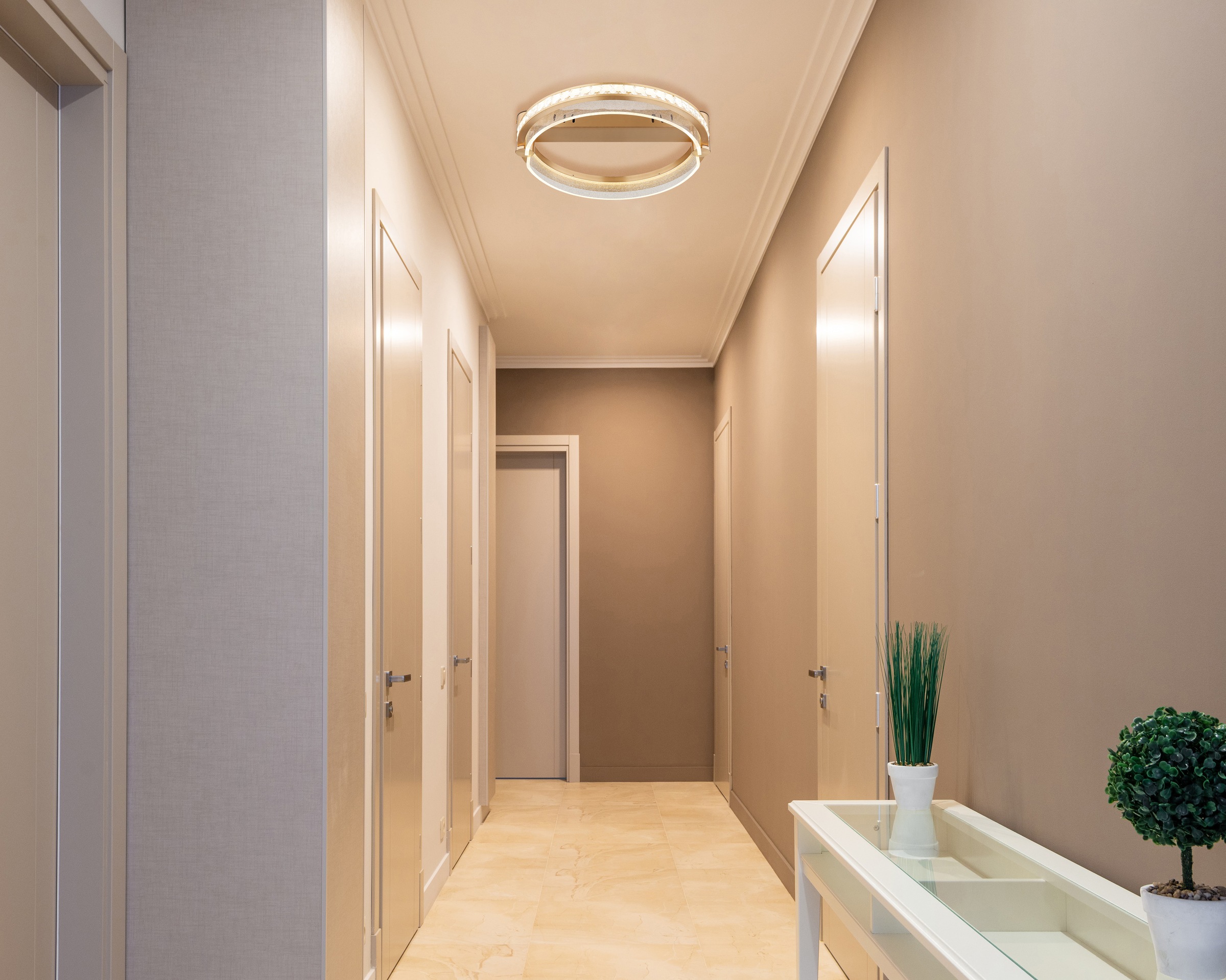 GLOBO LIGHTING Deckenleuchte »BLONDIE« LED-Modul 1 Stk. Deckenleuchte Gold/Kristalle, Acryl klar, dimmbar, LED 36W