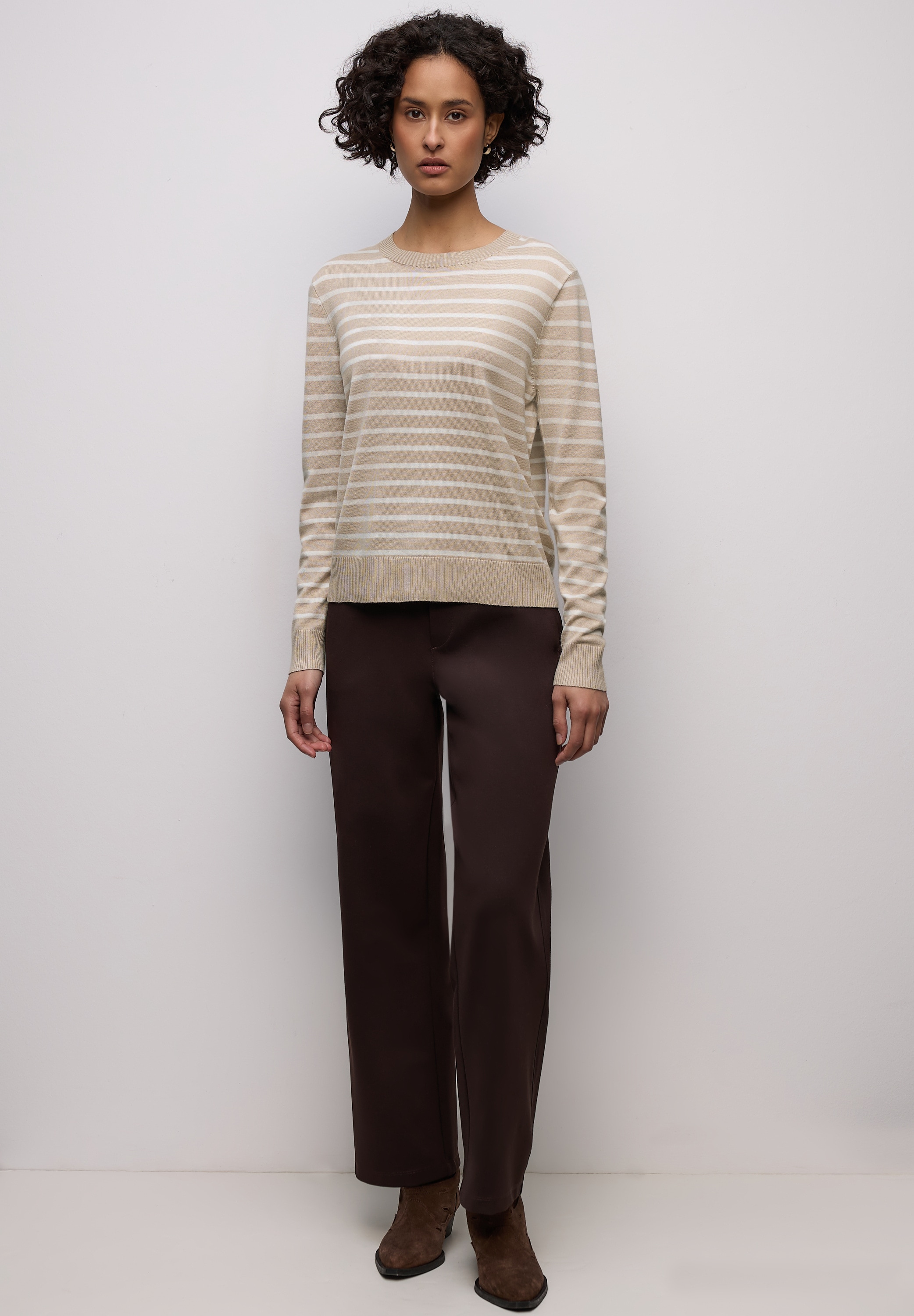 STREET ONE Rundhalspullover im Streifendesign