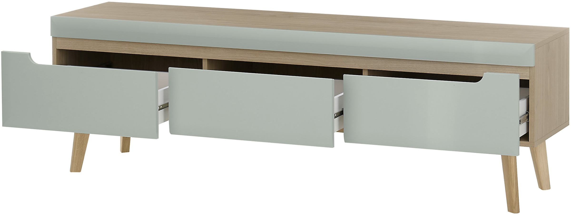 INOSIGN Lowboard »Torge, TV-Unterschrank, TV-Kommode, Fernsehschrank, TV-Board«, (1 St.), abgeschrägte Füße, drei Farben, Scandi Design, 160 cm breit