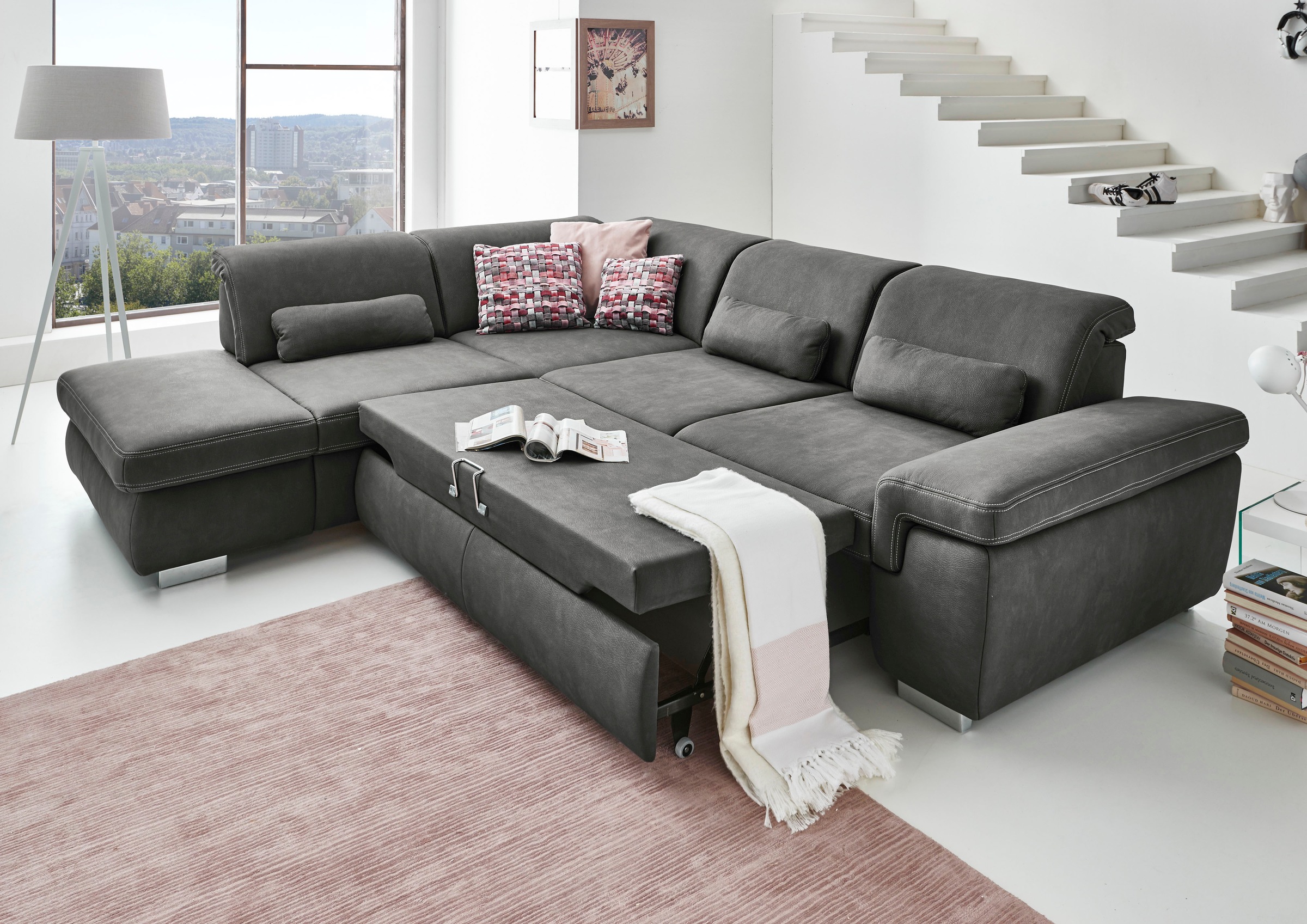 Die PlanBar Ecksofa »MP-IN17041 L-Form«, Sitztiefenverstellung, optional mit Kopfteilverstellung & Bettfunktion
