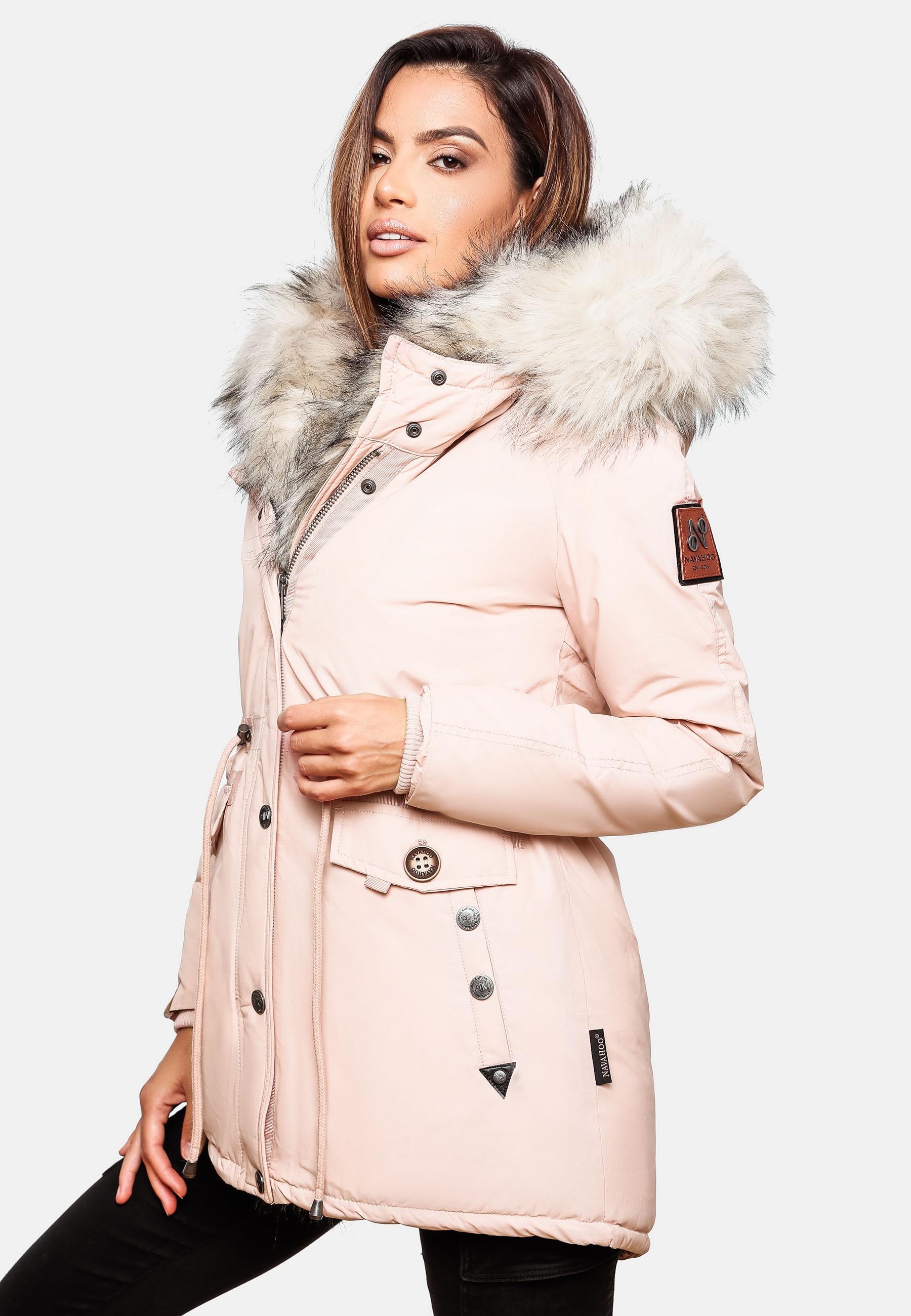 Navahoo Wintermantel »Sweety«, abgefahrener Winterparka m. 2 Kunstpelz- Kapuzen kaufen | BAUR