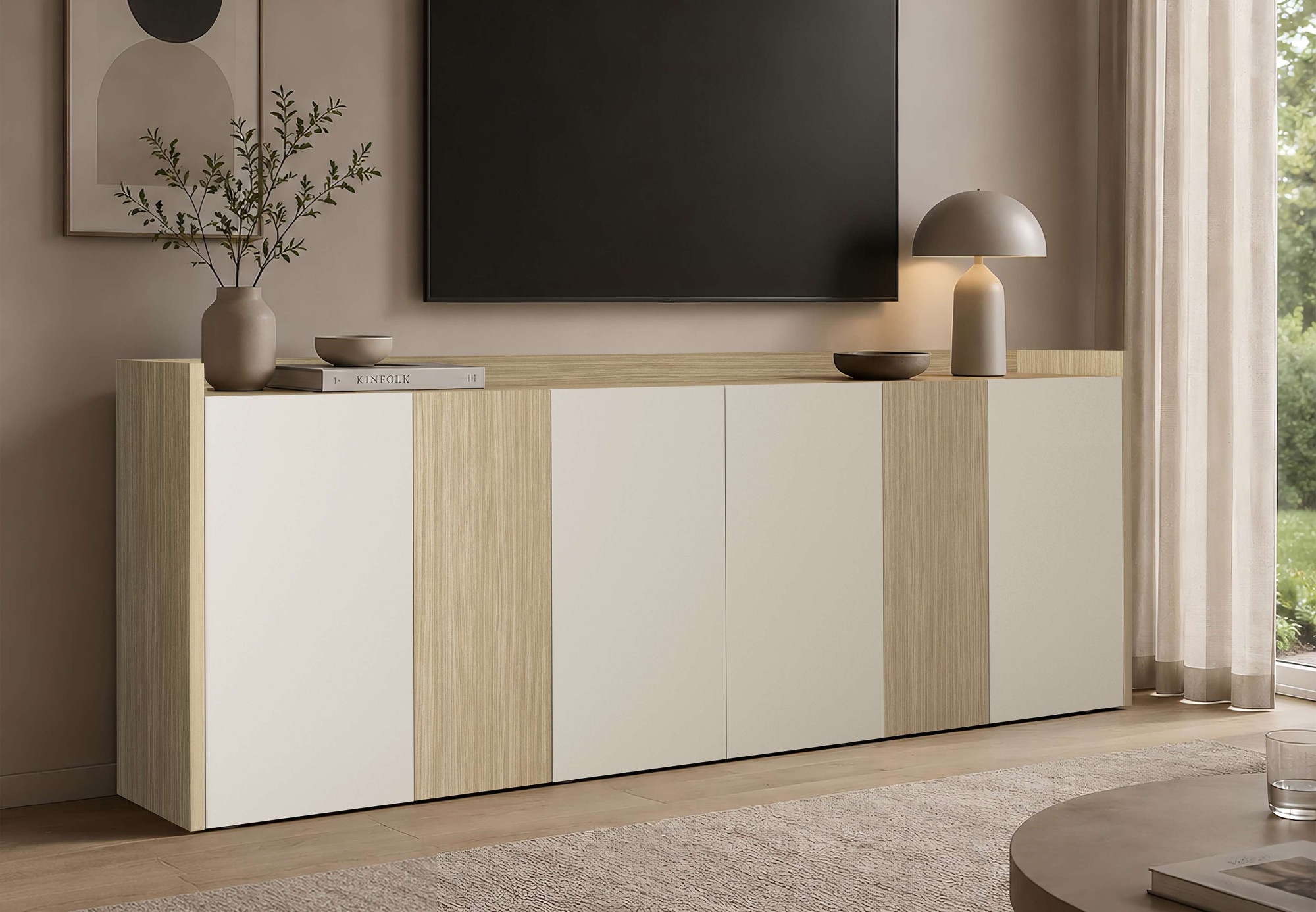 OTTO home Sideboard »Sideboard ALTEA, Kommode, Schrank, Kredenz« 1 Stk. tlg. Mit 6 Drehtüren, 6 Innenfächer, B.220 cm