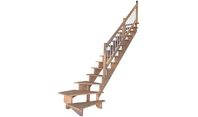 Starwood Systemtreppe »Massivholz Lindos, Holz-Edelstahl Weiß«, gewendelt Rechts,... kaufen