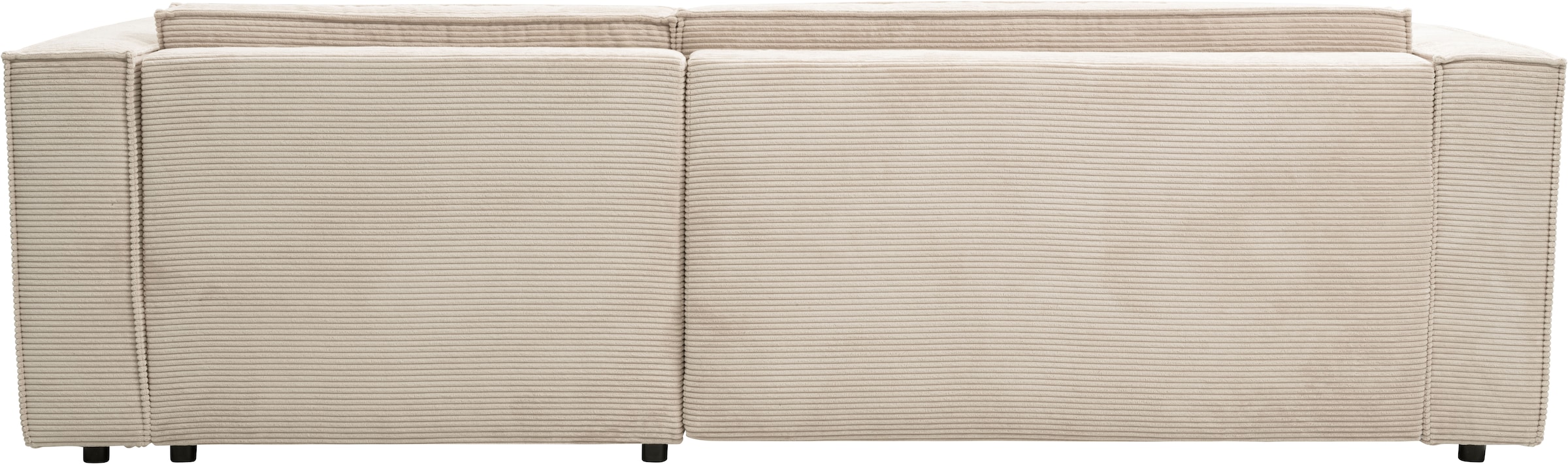 WERK2 Ecksofa »Atlanta, moderne Designsprache, Stellmaße 280x147cm, L-Form, Kedernaht«, hoher Komfort, Schlaffunktion & Bettkasten, Cord, Natur