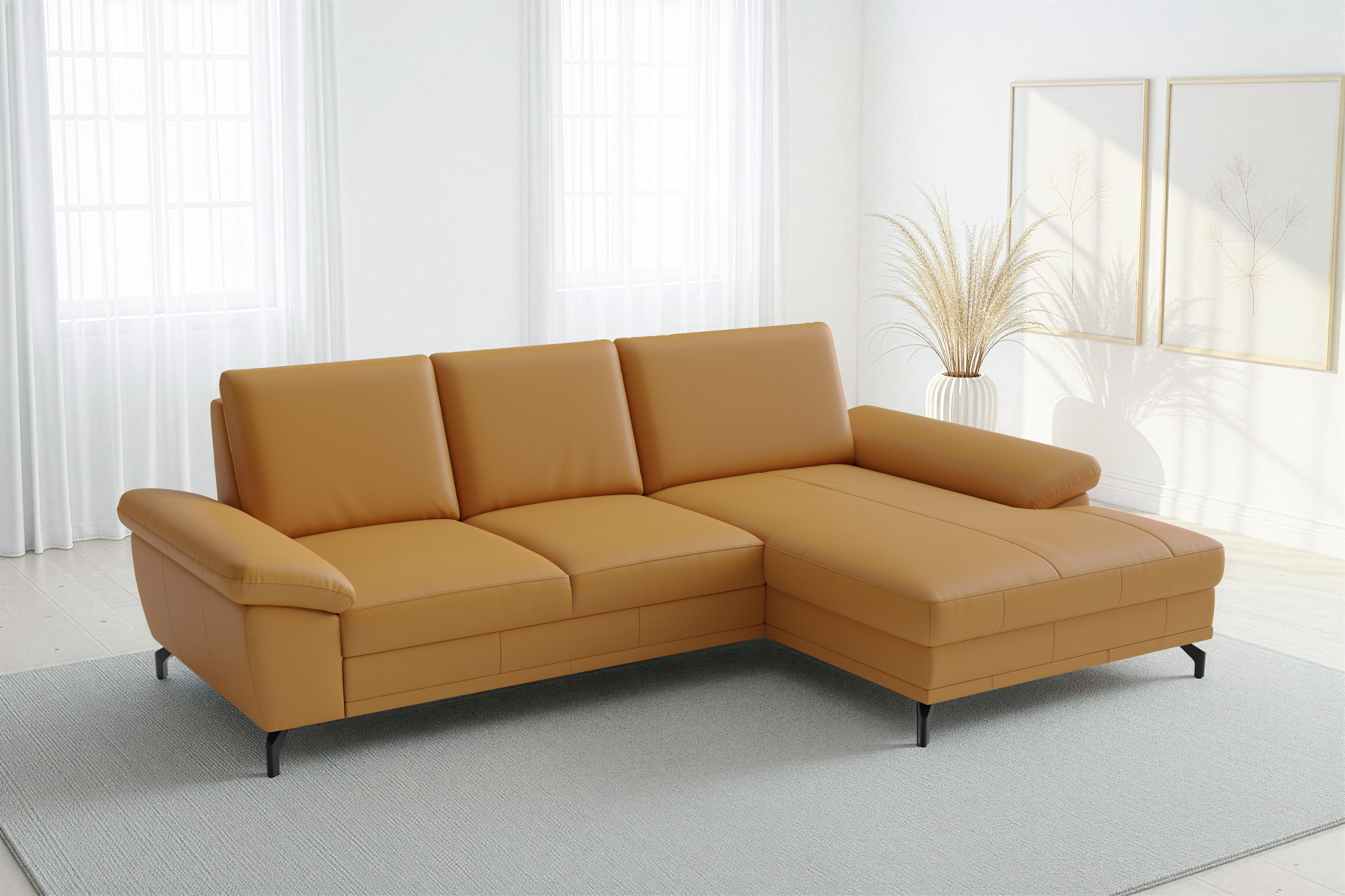 sit&more Ecksofa "Chelsea L-Form, B: 264 cm, Leder, inkl. Sitztiefen-&Armteilverstellung" optional mit Schlaffunktion und Bettkasten