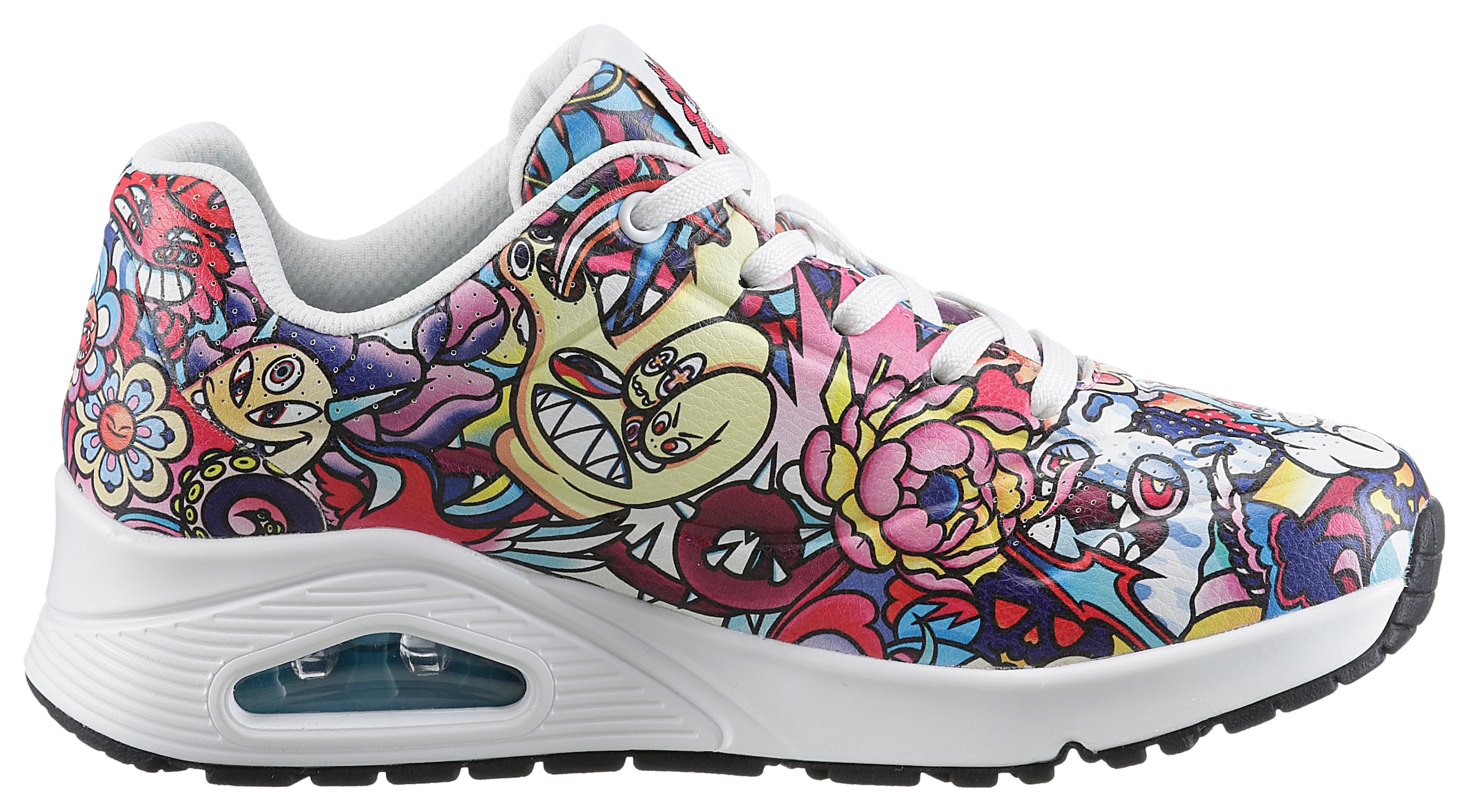 Skechers Sneaker »UNO-COLOR DOODLE«, mit buntem Print, Freizeitschuh, Halbschuh, Schnürschuh