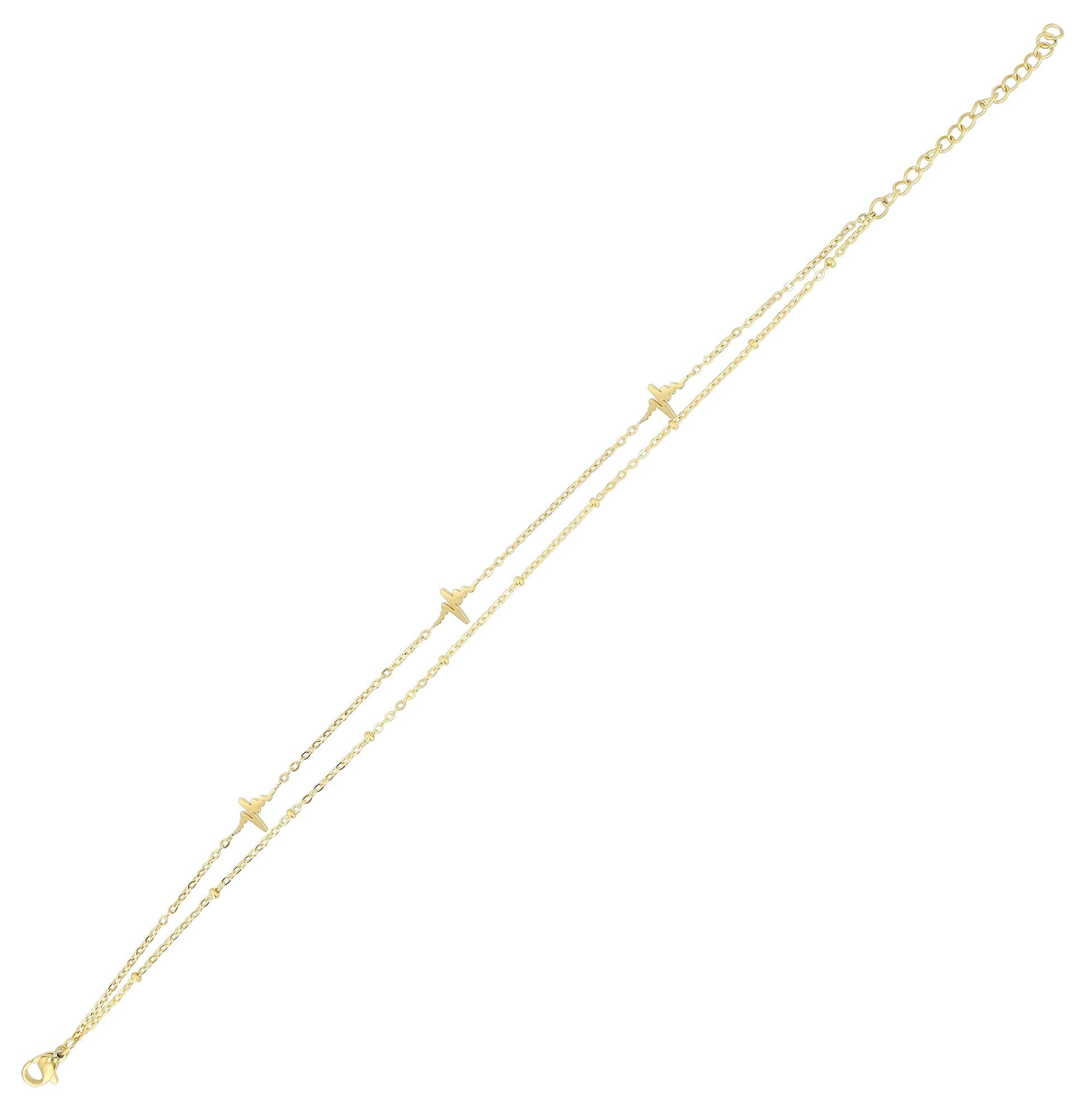 Armband ADELIA´S "Damen Armband – Herz aus Edelstahl 24 cm", gold, Armbänder, Damen, 24cm, Edelstahl, Armband, Zum Verschenken – ideal zum Valentinstag 2