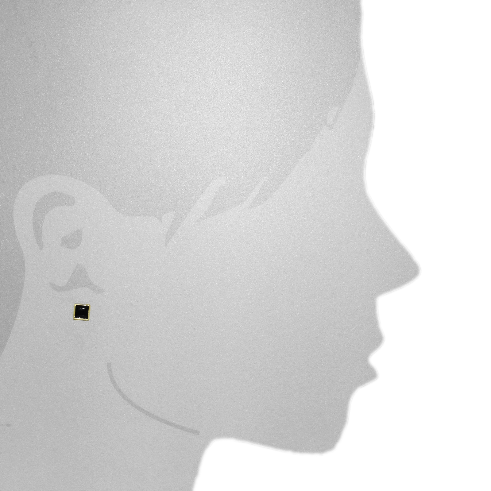 OSTSEE-SCHMUCK Paar Ohrstecker »- Classic 6x6 mm - Gold 585/000 - Onyx«