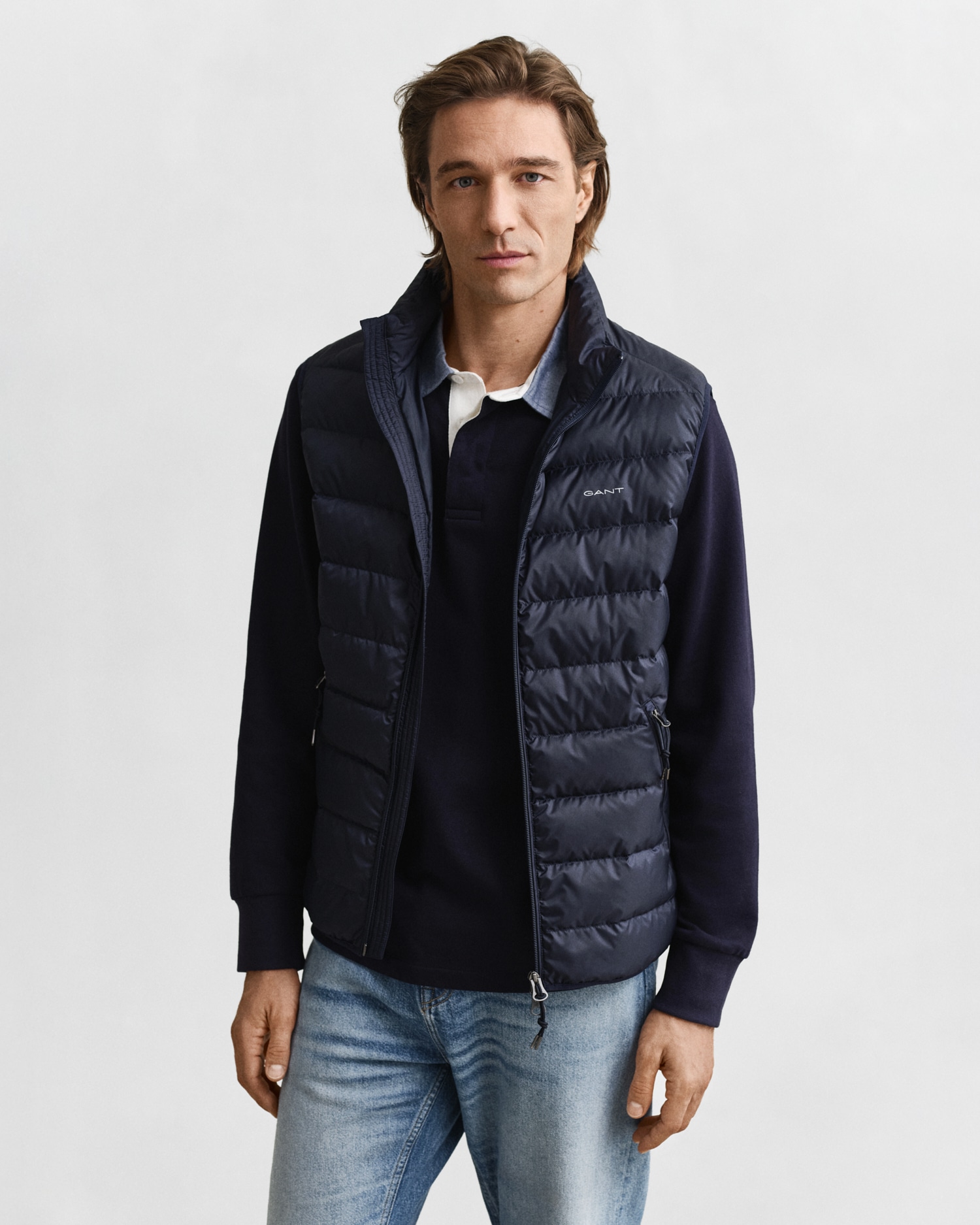 Gant Steppweste "LIGHT DOWN VEST" Stehkragen, leicht, 2-Wege Reißverschluss
