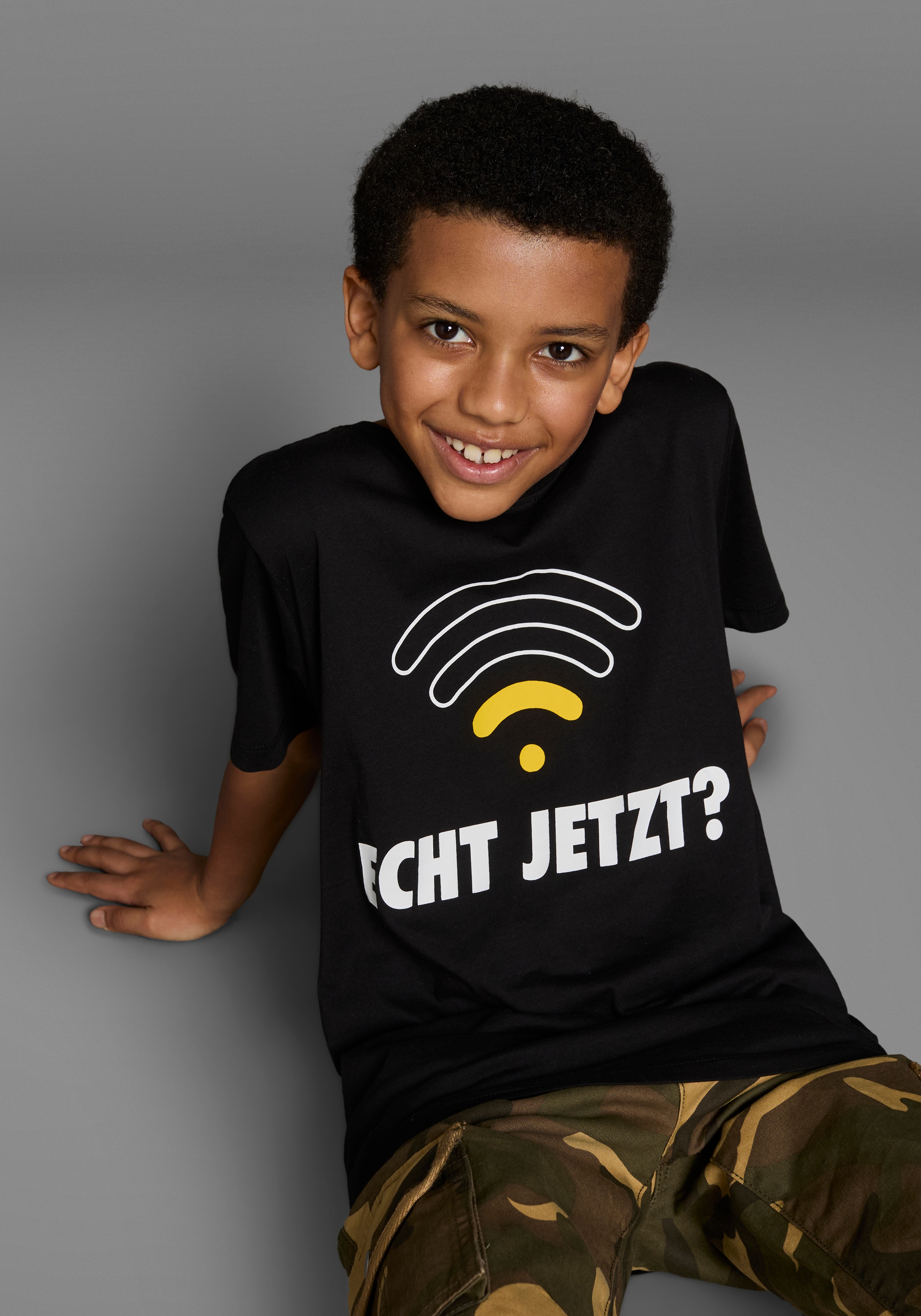 KIDSWORLD T-Shirt "ECHT JETZT?" Kurzarm, Basic-Passform, bedruckt, Rundhalsausschnitt