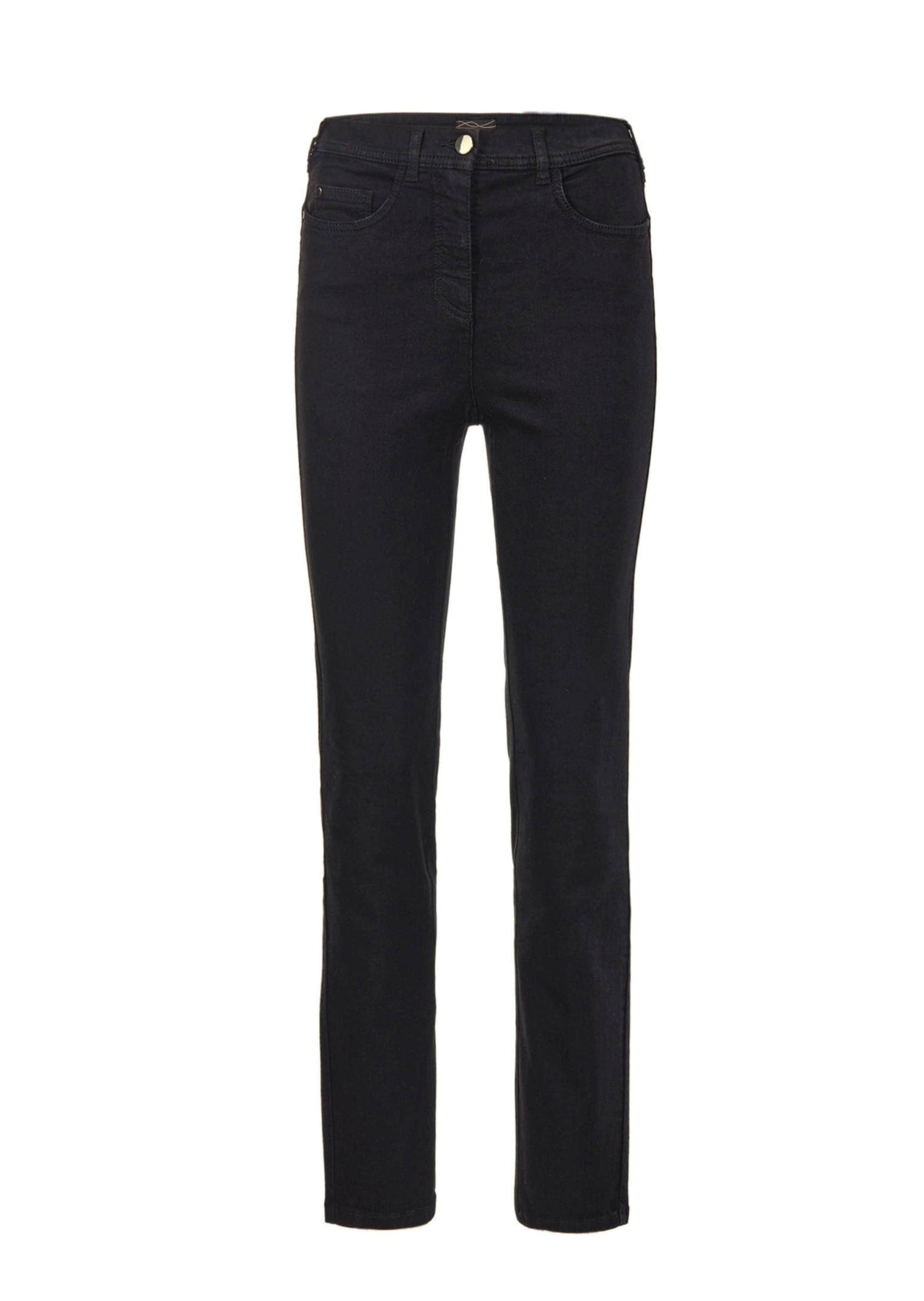 Regular-fit-Jeans GOLDNER "Damen Jeans Slim Fit LOUISA mit Stretch-Anteil", Damen, Gr. 50, N-Gr, schwarz, Obermaterial: 70% Baumwolle CO. 27% Polyester PES. 3% Elasthan EL., Jeans