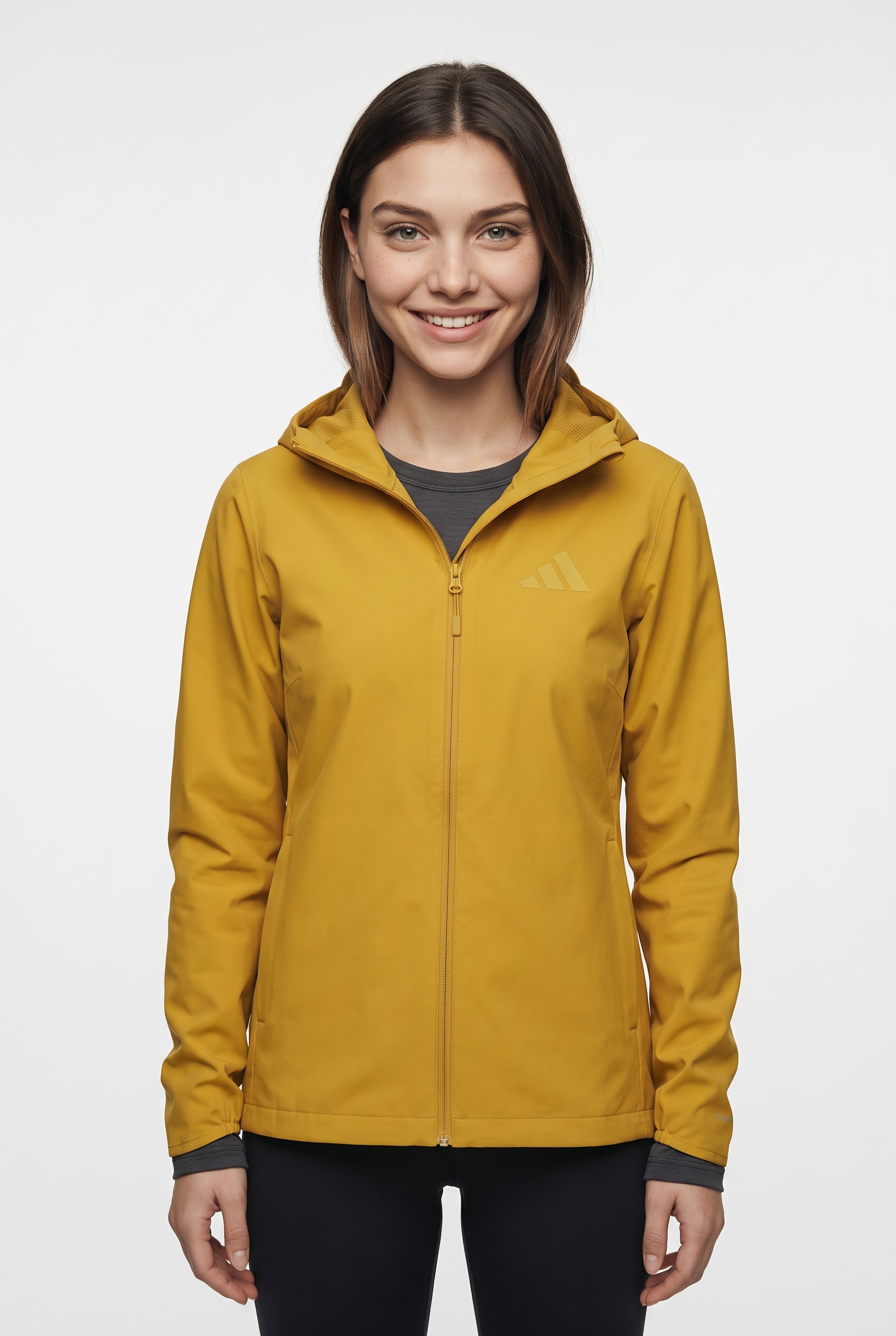 ADIDAS TERREX Damen Outdoorjacke "W MT ESS 2L R J", gelb, Gr. L, Obermaterial: 100% Polyester, Jacken, mit climaproof Technologie, aus Polyester