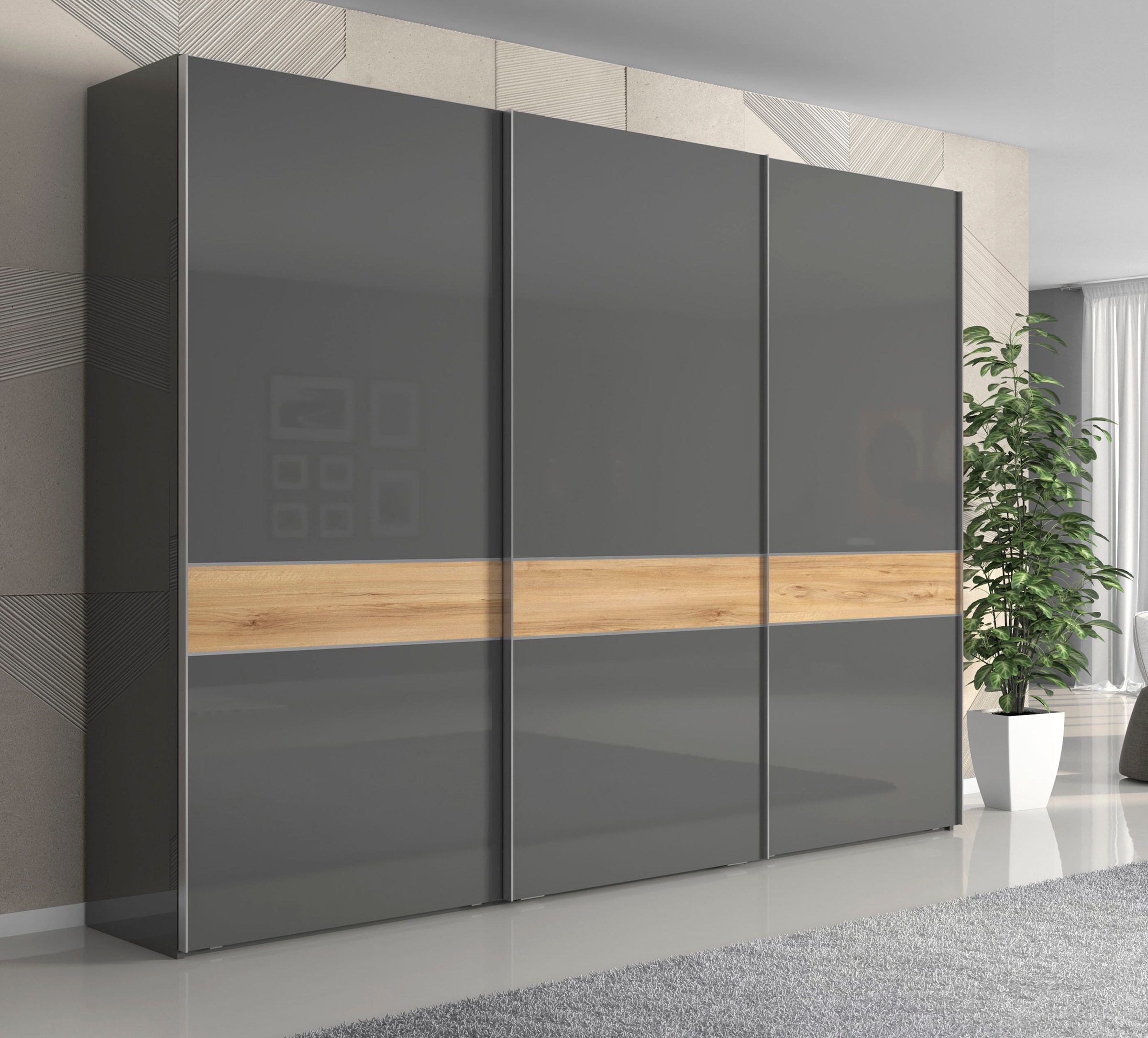 OTTO home Kleiderschrank "Onyx, Schwebetürenschrank inklusive Innenleben, F günstig online kaufen