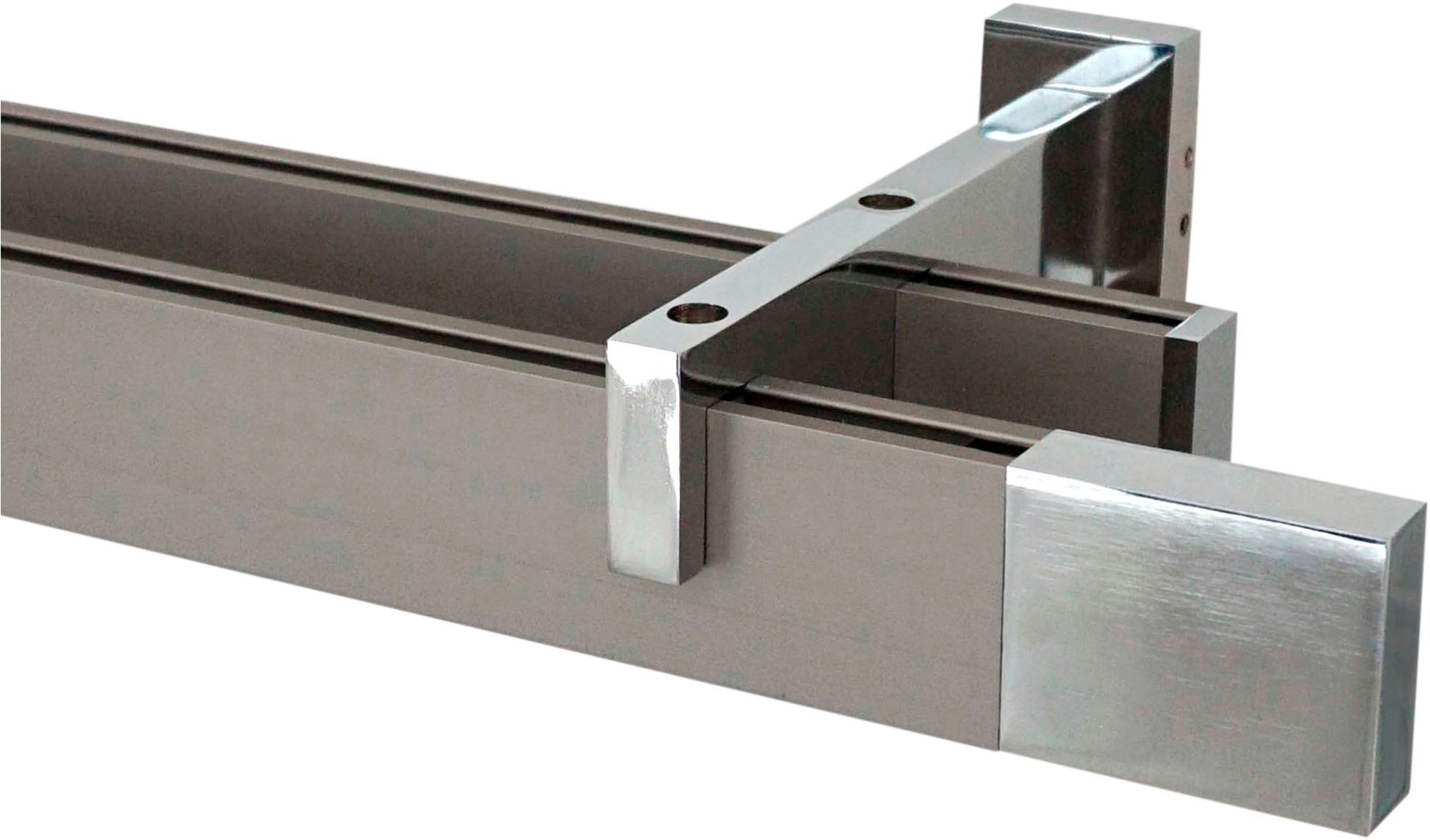 GARESA Gardinenstange »FLAT«, 2 läufig-läufig, Wunschmaßlänge, Rechteckprofil, Wandmontage, perfekter Lauf, modern, verlängerbar