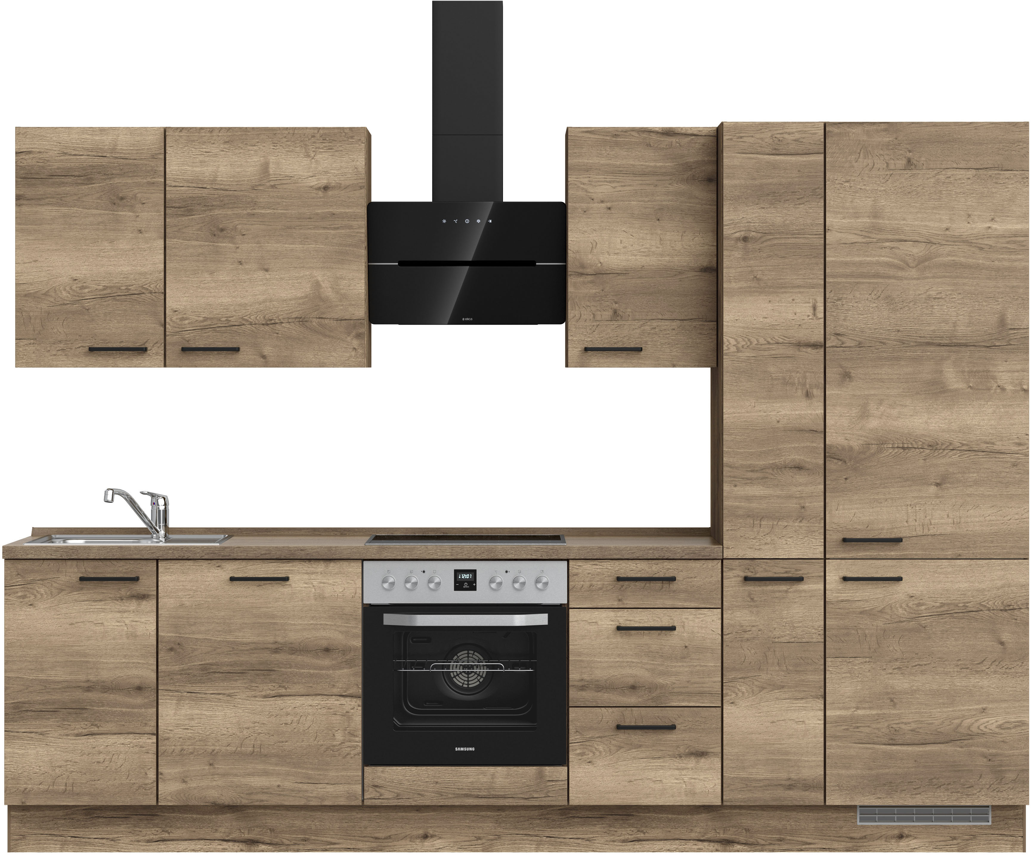 nobilia Küchenzeile ""Structura II", NEU: individuell anpassbar mit gratis Profi-Beratung" vormontiert, Breite 300 cm, Ausrichtung wählbar, wahlw. mit E-Geräten