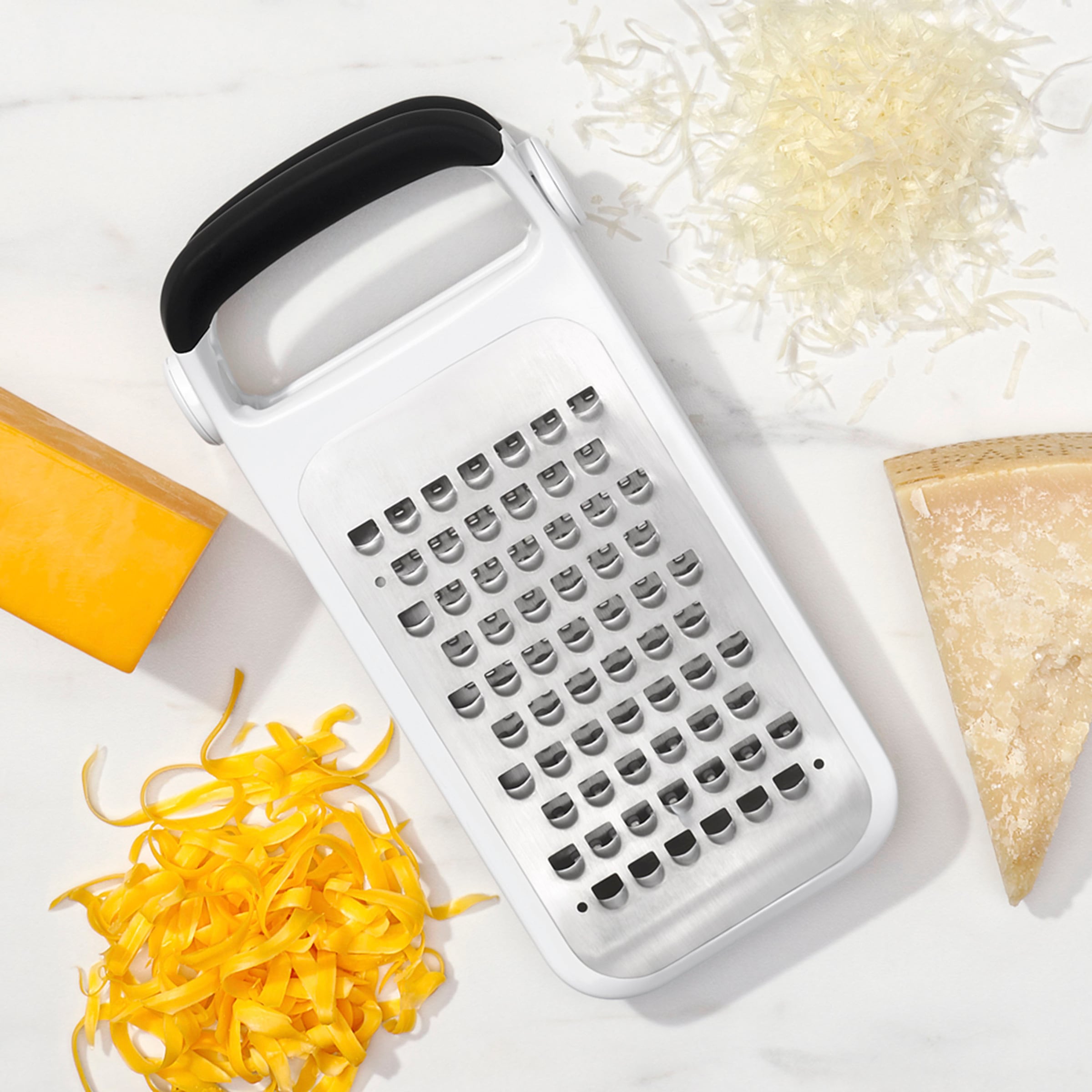 OXO Good Grips Küchenreibe, geätzte Doppelreibe, Edelstahl, mittel, grob