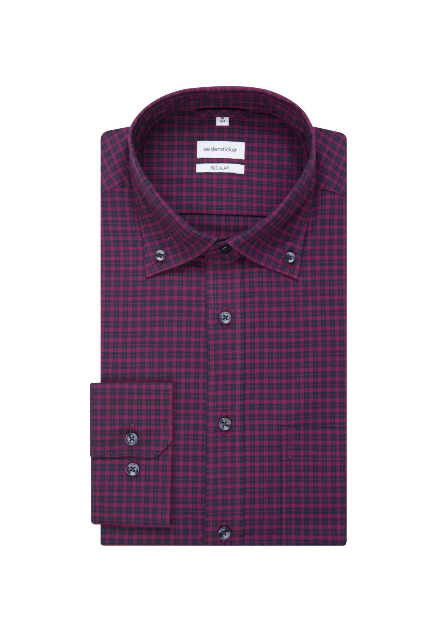 seidensticker Businesshemd »Regular«, Regular Langarm Button-Down-Kragen Karo
