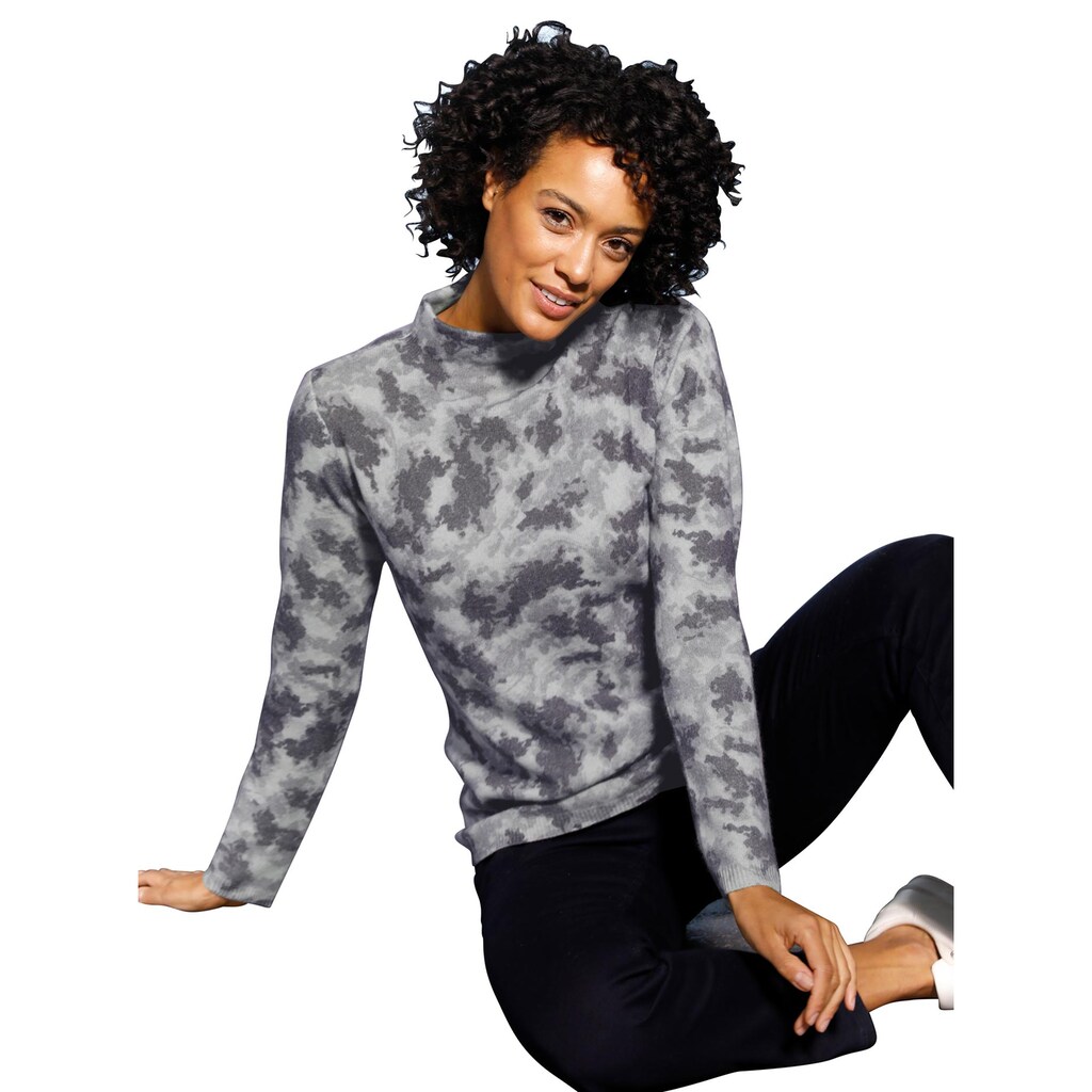 Damenmode Pullover CREATION L PREMIUM Kaschmirpullover »Kaschmir-Pullover« steingrau-bedruckt Damenmode Pullover CREATION L PREMIUM Kaschmirpullover »Kaschmir-Pullover« steingrau-bedruckt