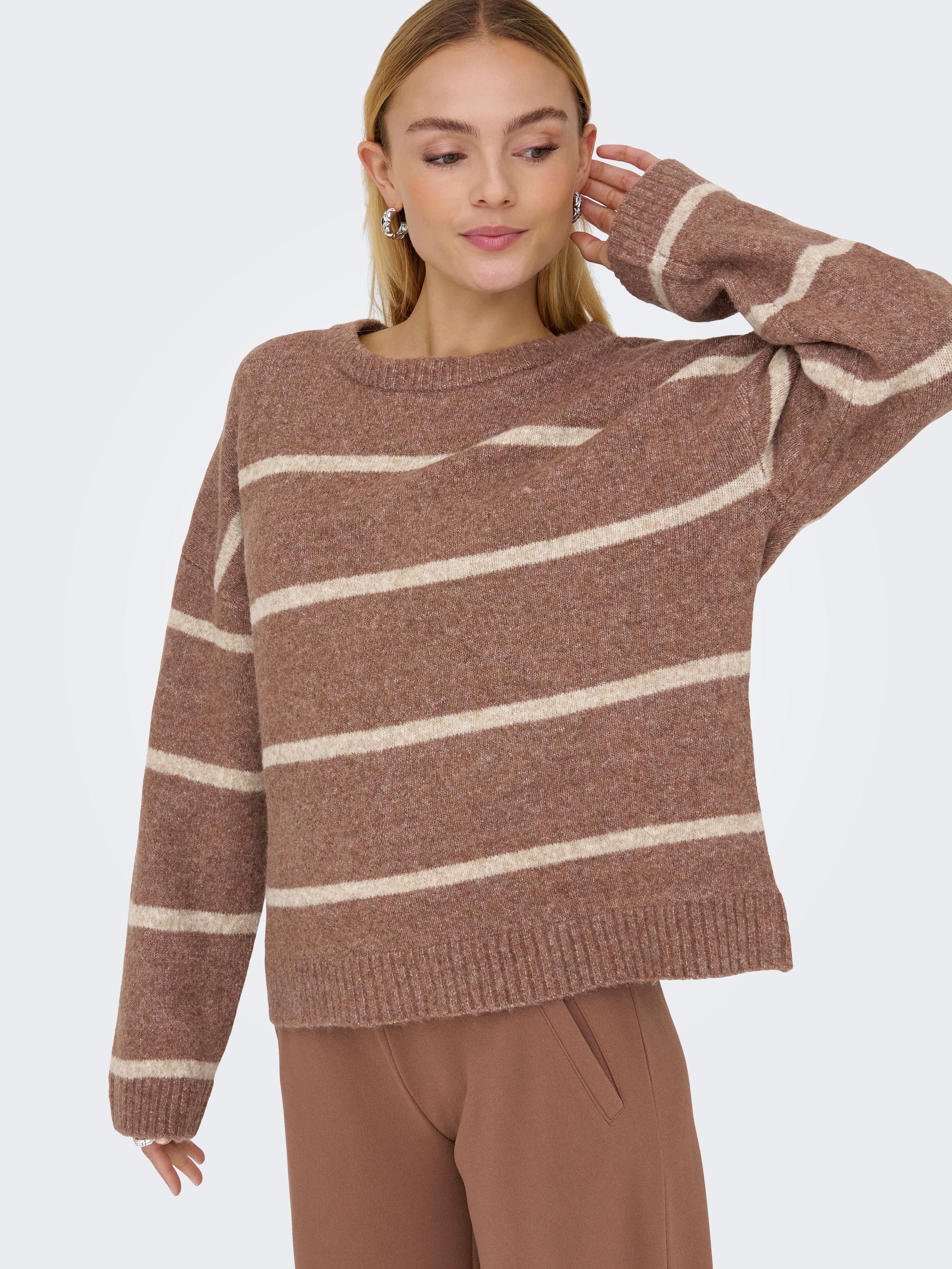 ONLY Strickpullover "ONLOXFORD LIFE LS STRIPE O-NECK KNT" günstig online kaufen