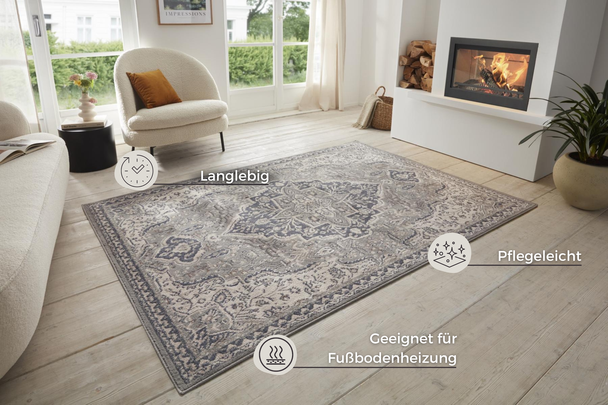 HANSE Home Teppich »Orken«, rechteckig, 8 mm Höhe, Kurzflor, Läufer, Orient, Vintage, Wohnzimmer, Schlafzimmer, Esszimmer
