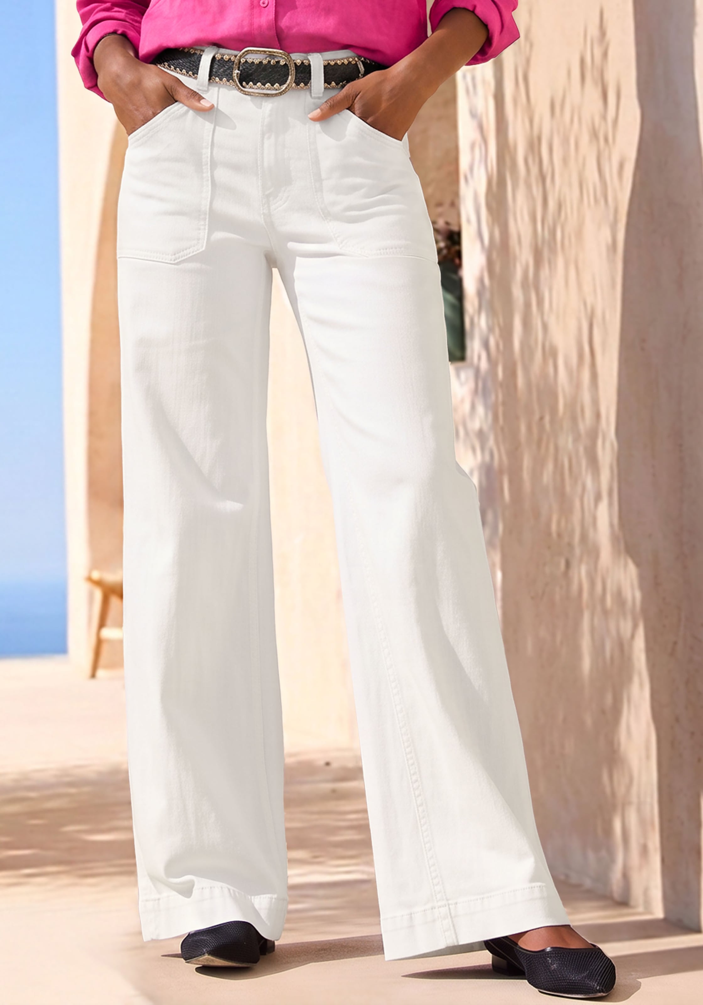 French Connection Straight-Jeans "aus weichem Denim mit geradem Bein" hohe Leibhöhe, lockeres Bein, sommerlich
