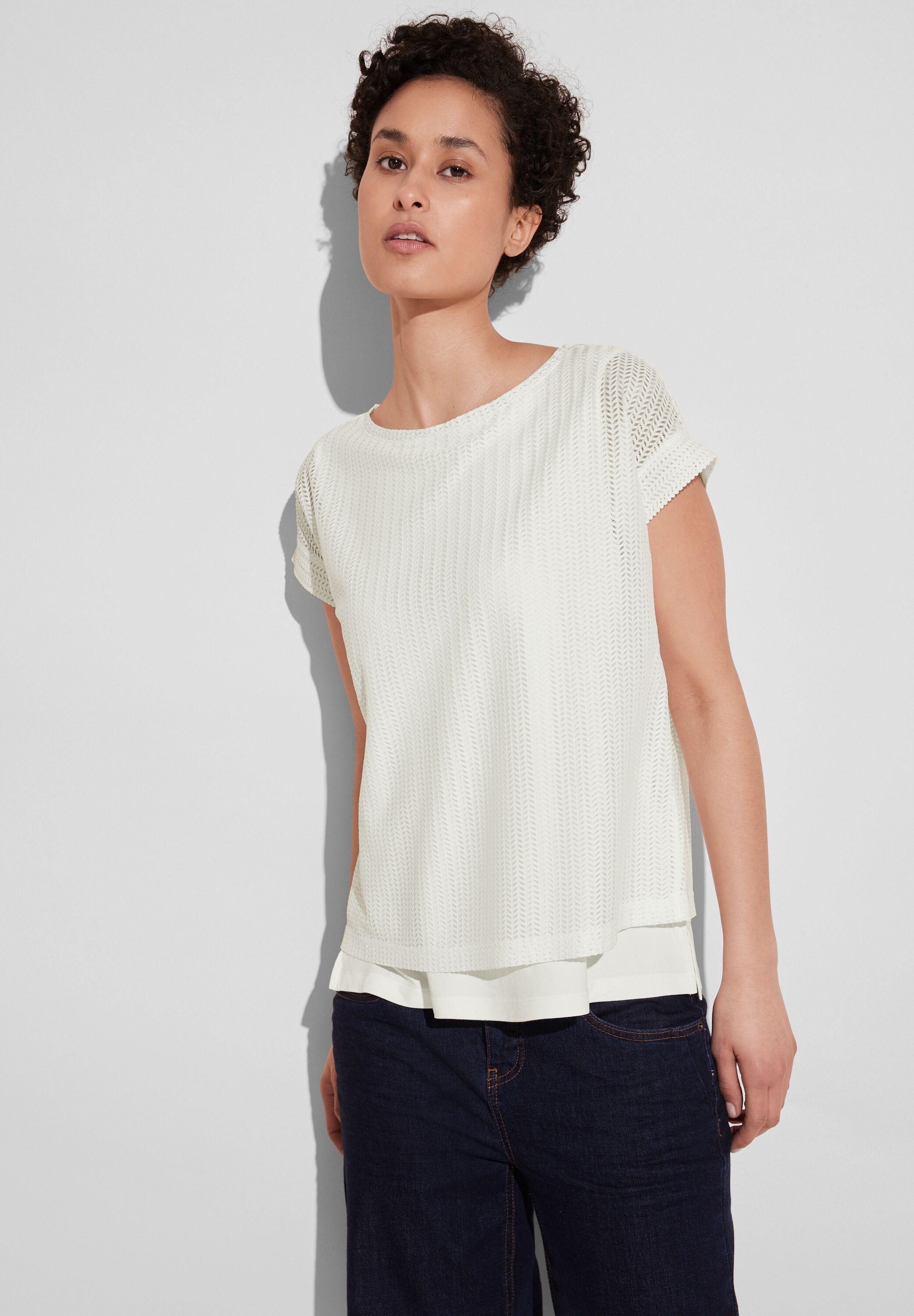 STREET ONE 2-in-1-Top, mit transparentem Oberteil