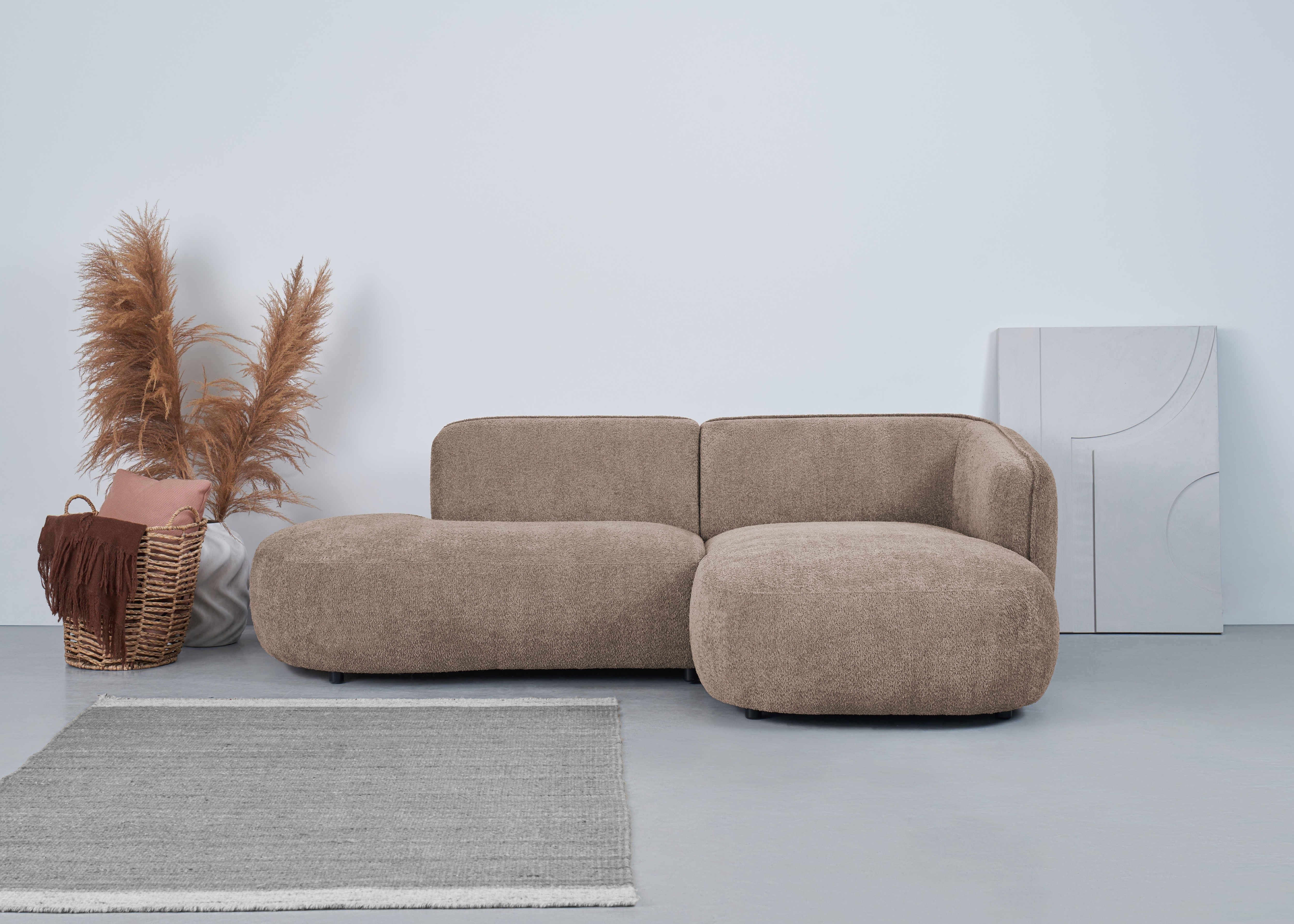 OTTO home Ecksofa "OSTRUP Rundsofa, L-Form, Naturtöne, Boucle oder Chenille" Breite 278 cm, organische Form mit sanften Rundungen
