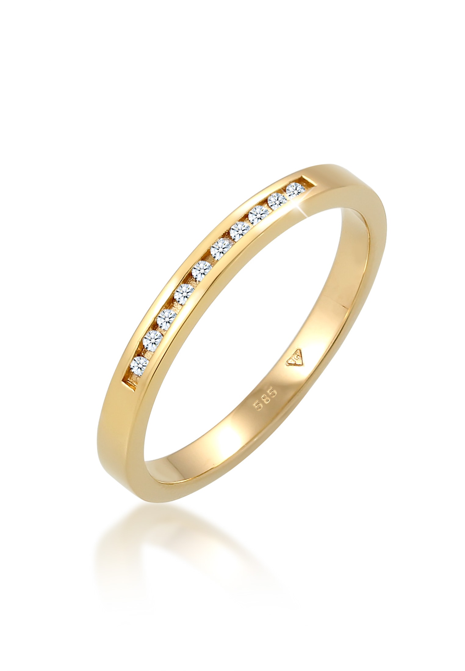 Elli DIAMONDS Verlobungsring »Verlobung Bandring Diamant (0.05 ct.) 585 Gelbgold«