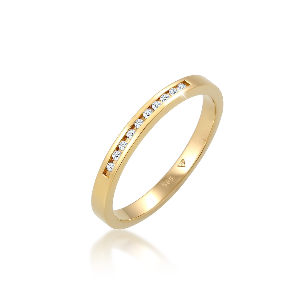 Elli DIAMONDS Verlobungsring »Verlobung Bandring Diamant (0.05 ct.) 585 Gelbgold«