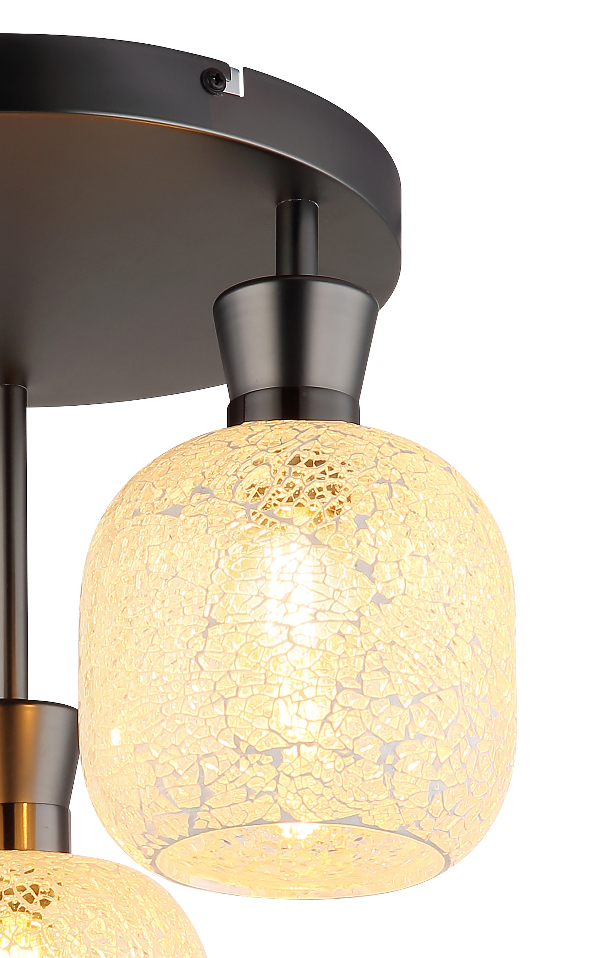 GLOBO LIGHTING Deckenleuchte »BROKANA« E14 1 Stk. Schwarz-chrome Deckenleuchte mit Glas Mosaik, ø 330mm, E14 3x40W