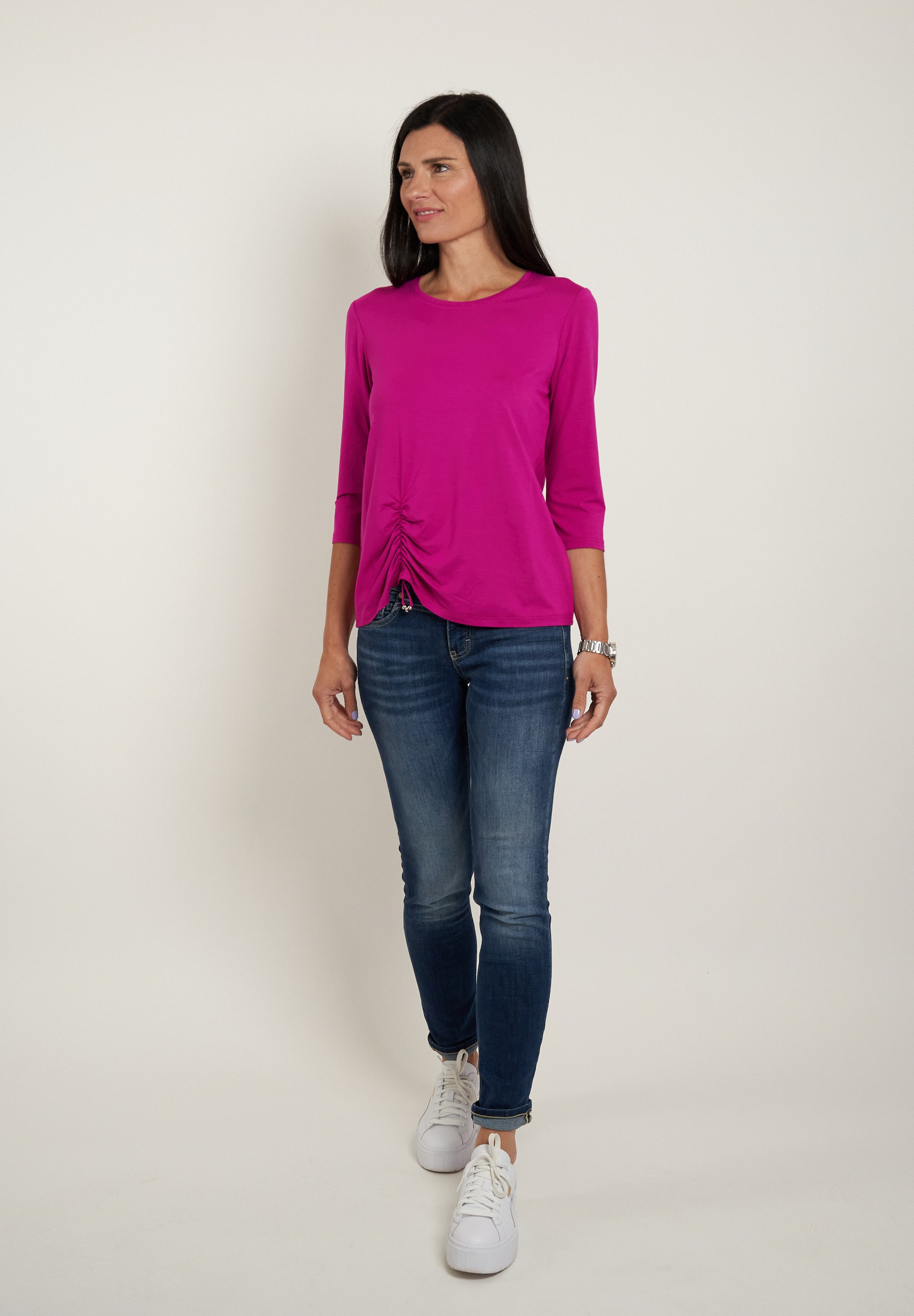 Seidel Moden 3/4-Arm-Shirt, mit Raff-Detail vorne - MADE IN GERMANY günstig online kaufen