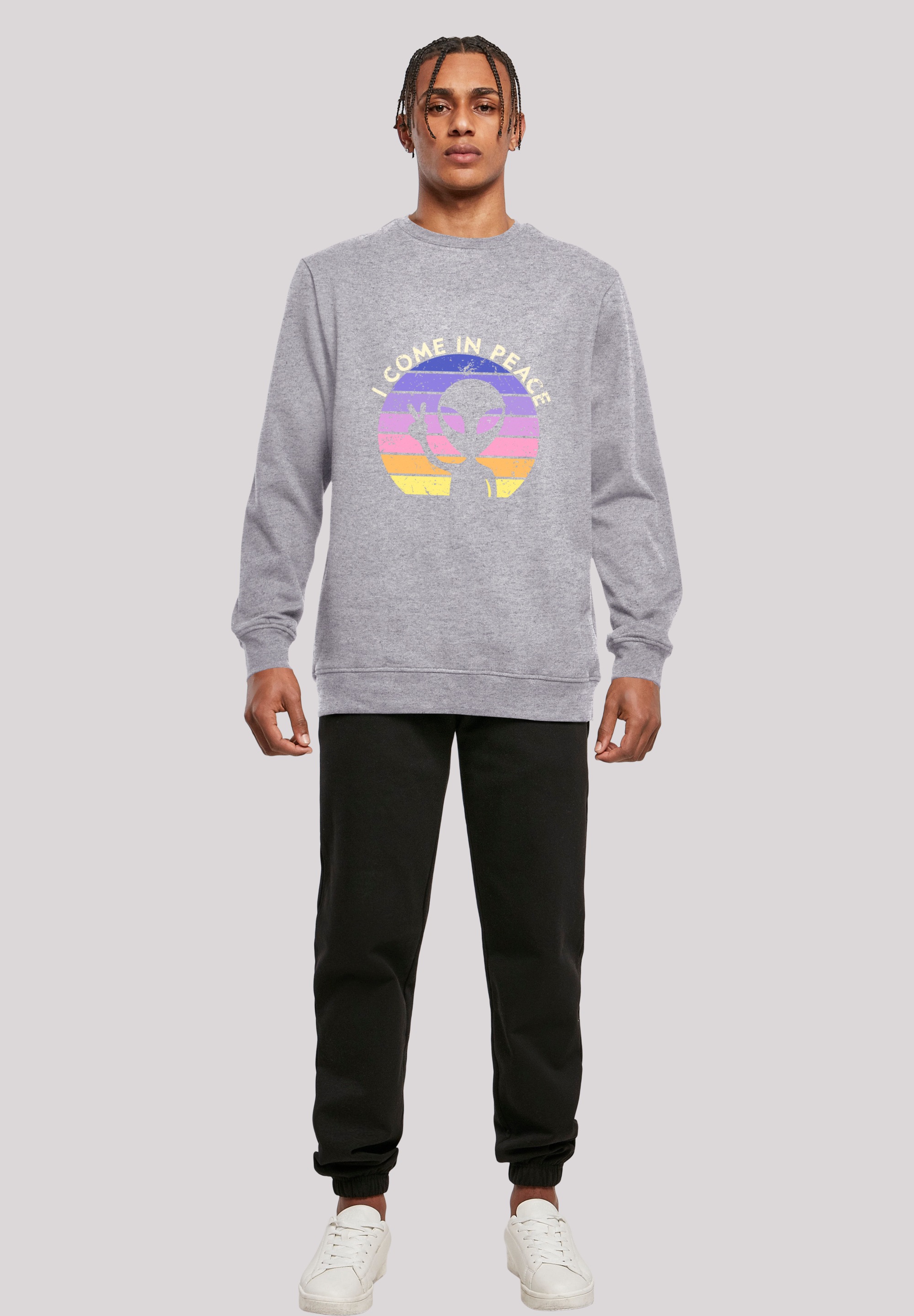 F4NT4STIC Sweatshirt »Alien Peace Sunset«, Premium Qualität