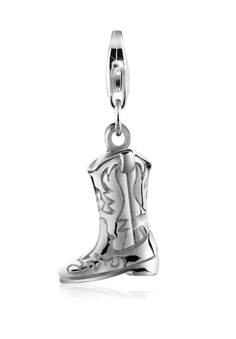 Charm-Einhänger »Anhänger Westernstiefel Cowboy Boots 925 Silber«