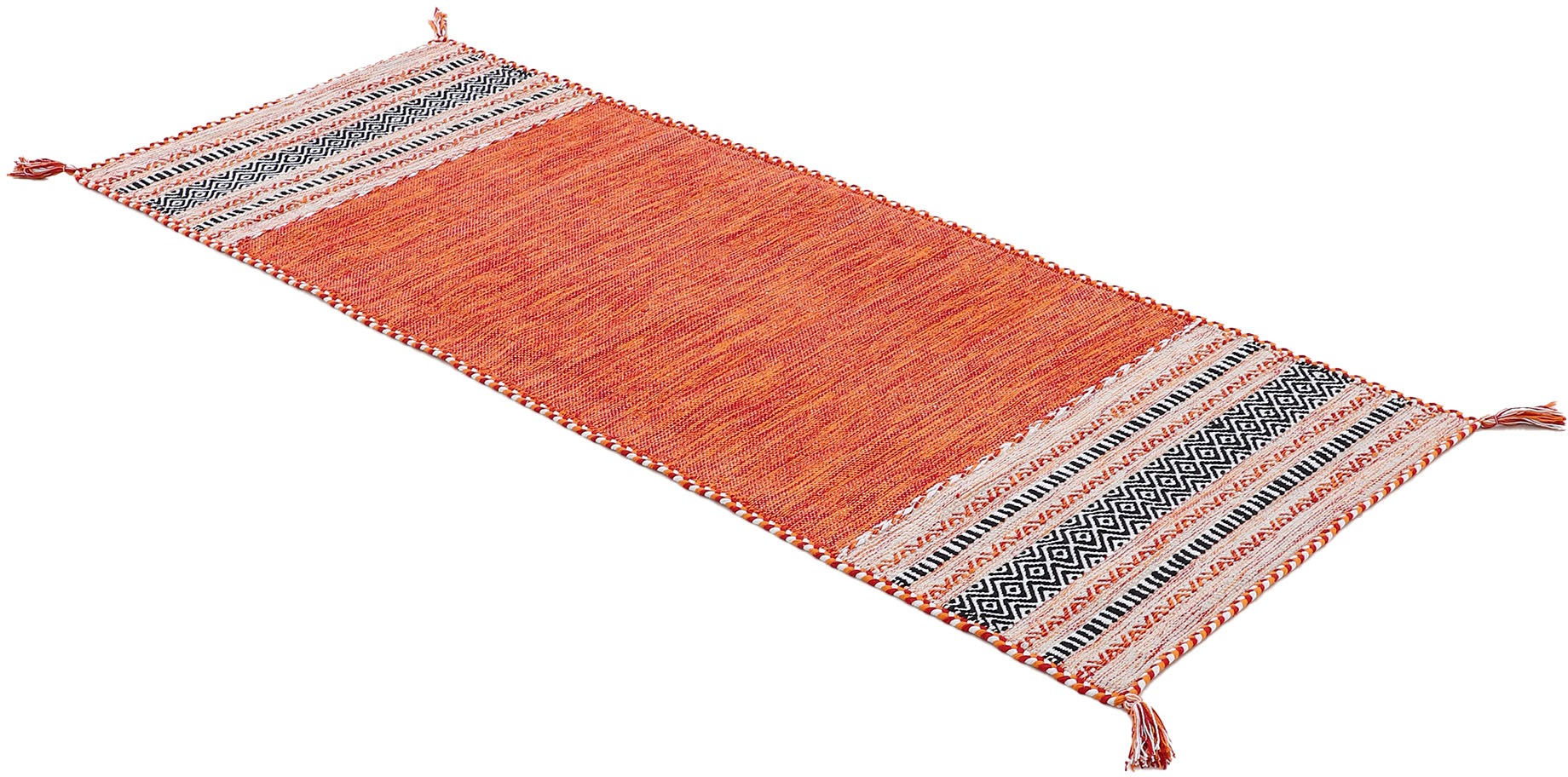 Thumbnail - carpetfine Teppich "Kelim Azizi, auch als Läufer erhältlich" rechteckig 5 mm Höhe handgewebt, Baumwolle, Wendeteppich mi...