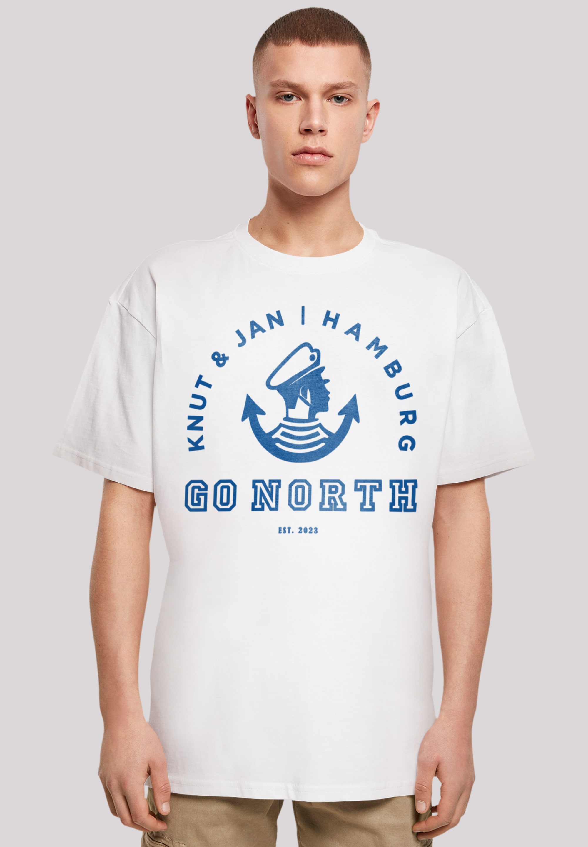 F4NT4STIC T-Shirt »Go North Knut Jan Hamburg Knut Jan Hamburg«, Print