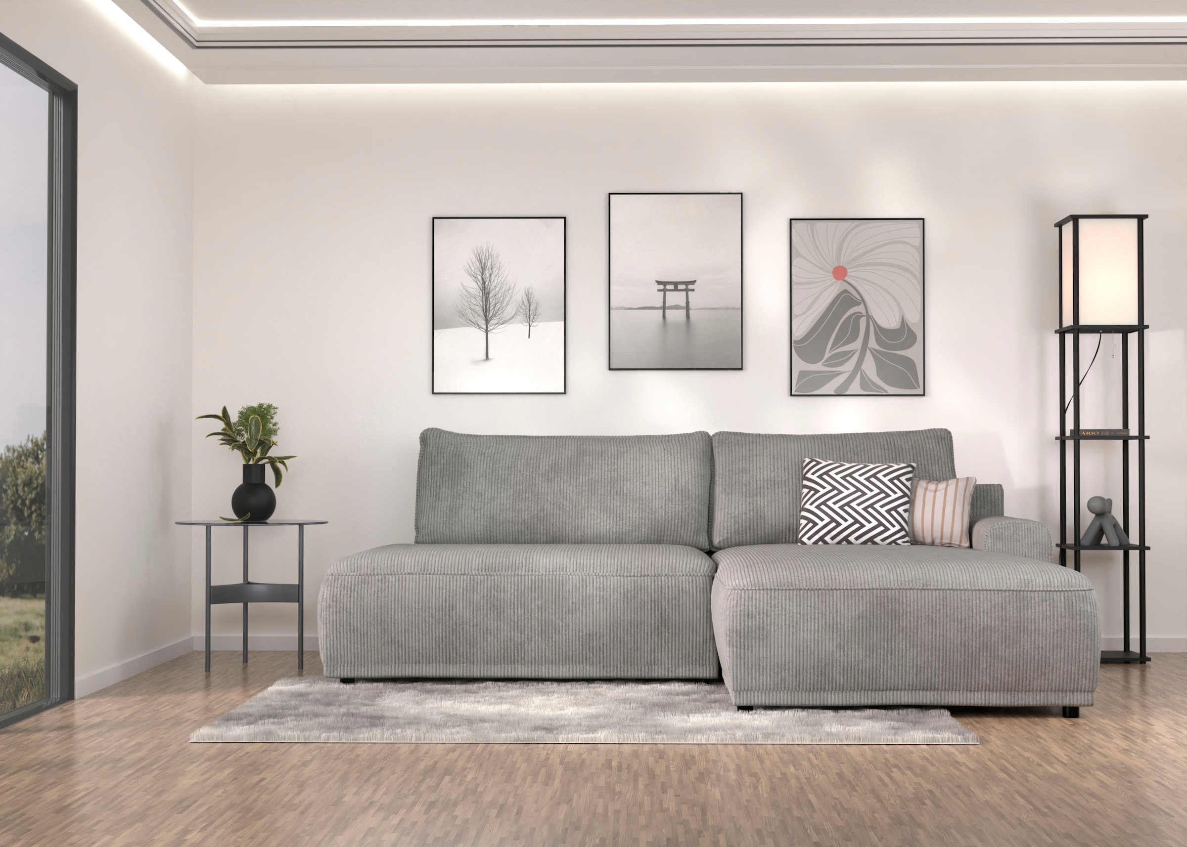 TRENDMANUFAKTUR Ecksofa "Fordon II, Schlafsofa mit Bettkasten, Couch in L-F günstig online kaufen