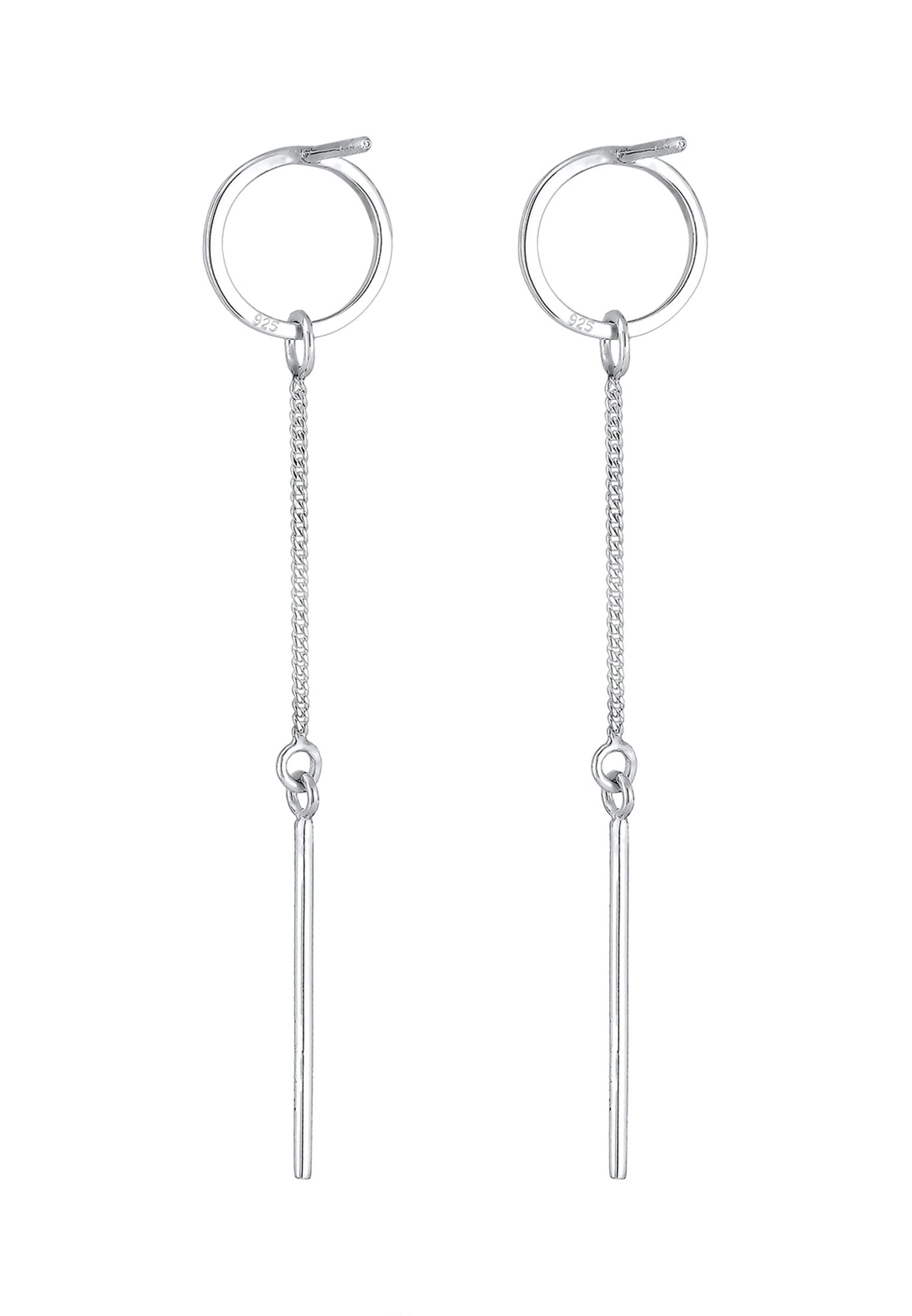 Elli Paar Ohrhänger »Ohrstecker Lang Stab Kreis 925 Sterling Silber«