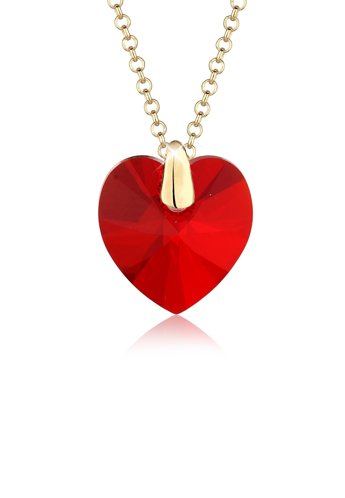 Elli Collierkettchen »rotes Herz | BAUR Silber kaufen vergoldet« 925 Kristall