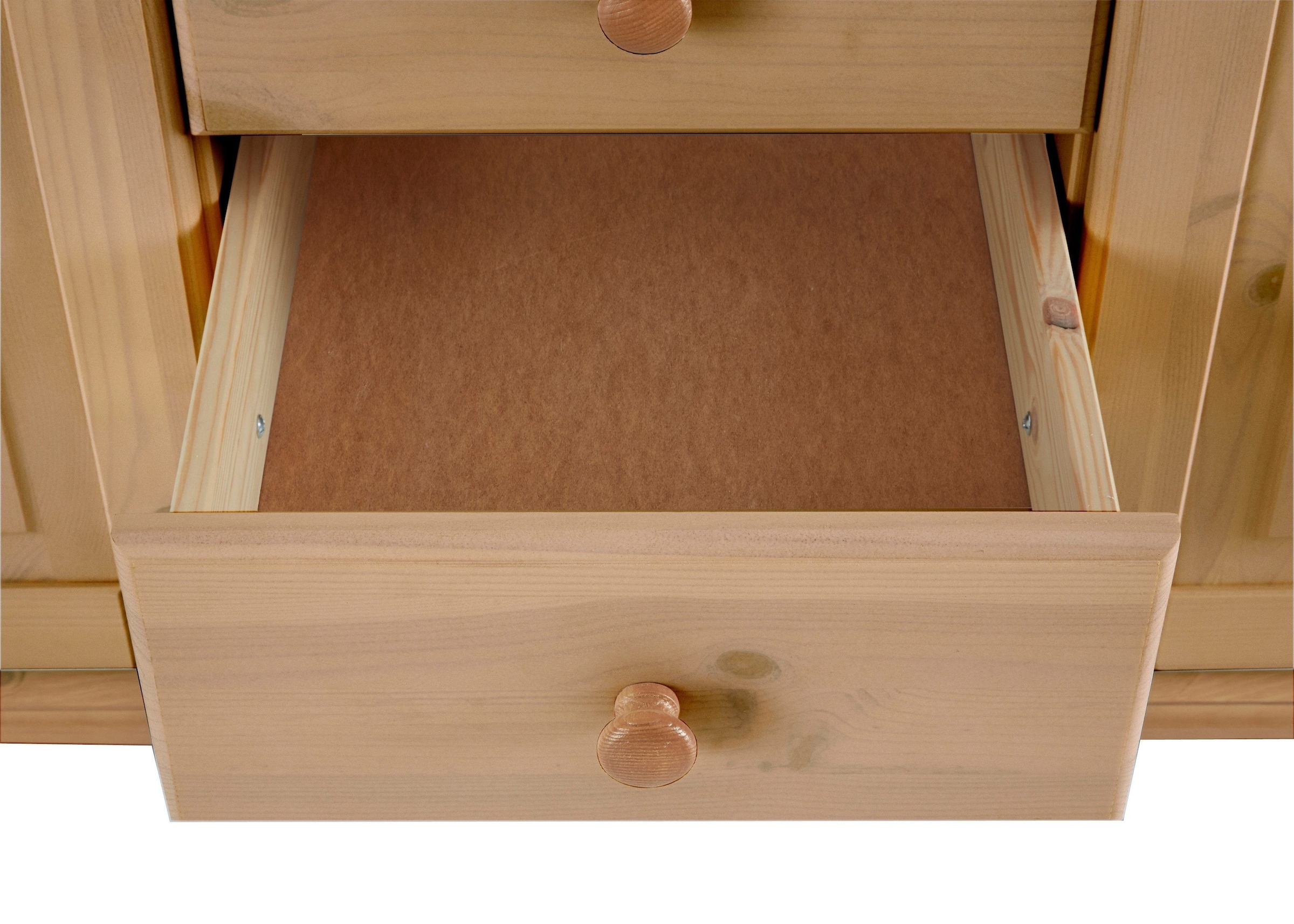 Home affaire Kleiderschrank »Adele«, (4 Breiten: 92/130/169/207 H/T ca. 191/54 cm), aus massiver Kiefer,Spiegel beim 4-und 5-trg.Schrank, Innenausstattung