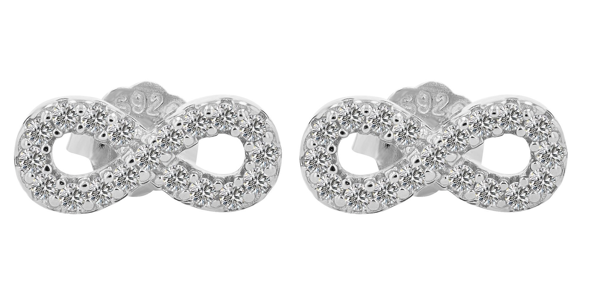 Adelia´s Paar Ohrhänger »Damen Ohrringe – Ohrstecker Unendlichkeitszeichen aus 925 Silber« Ideal als Geschenk für besondere Anlässe