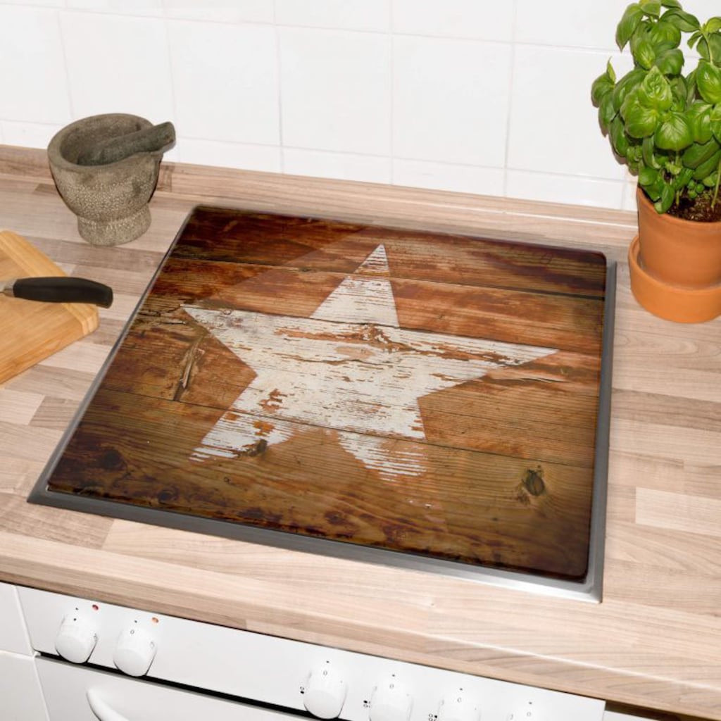 Wall-Art Herd-Abdeckplatte »Herdabdeckplatte Vintage Star«, (2 tlg.)