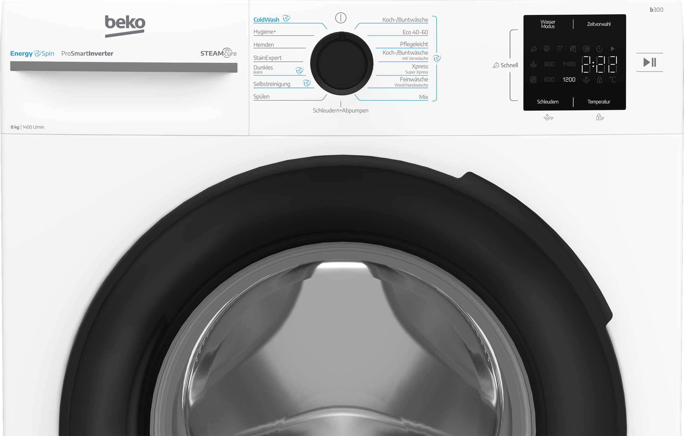 BEKO Waschmaschine »BM3WFU3841X« 8 kg 1400 U/min EnergySpin – optimierte Waschbewegungen für gründliche Reinigung.