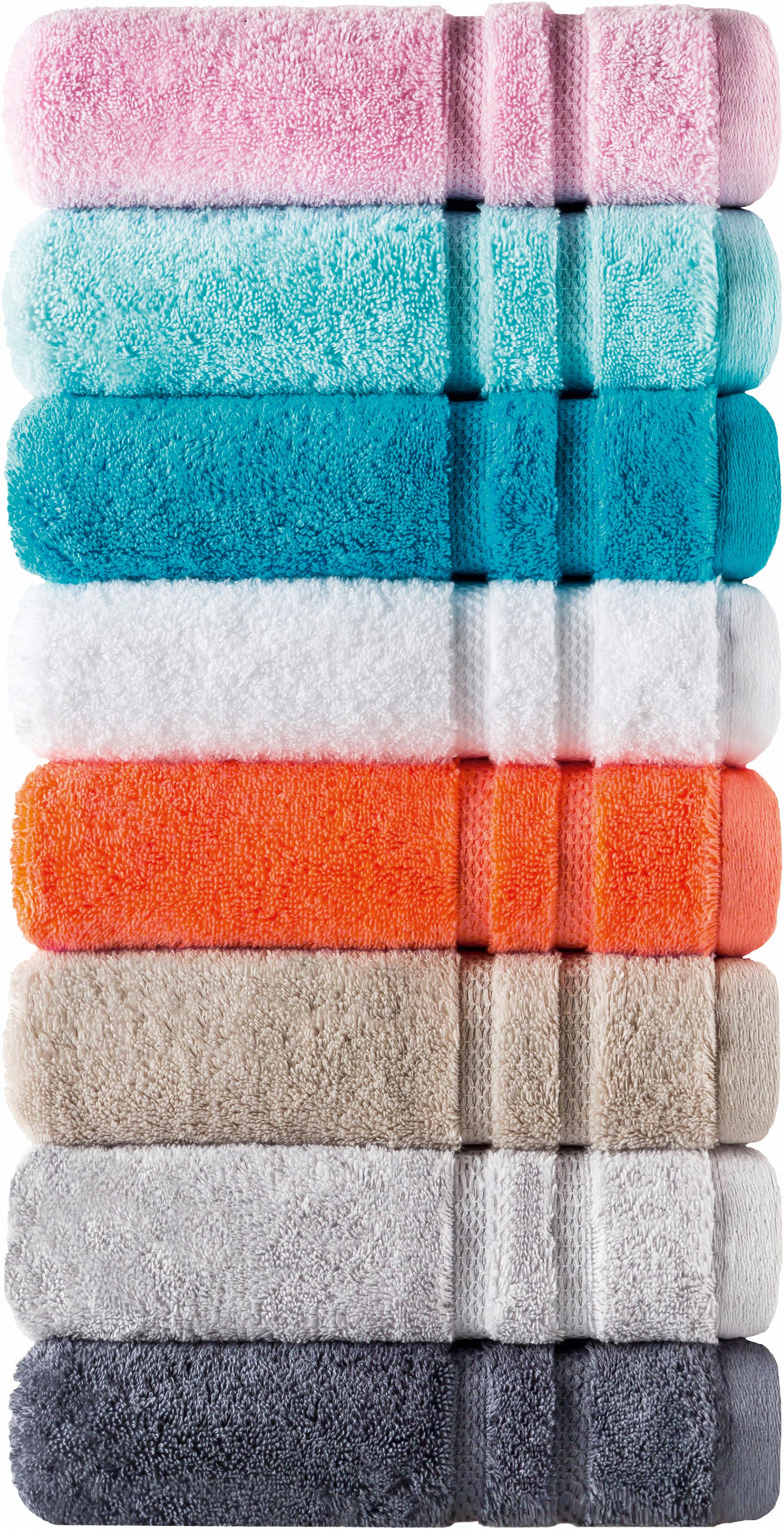 Thumbnail - Egeria Badetuch "Micro Touch" Uni Programm mit Streifenbordüre, extrem saugfähig, reine Baumwolle