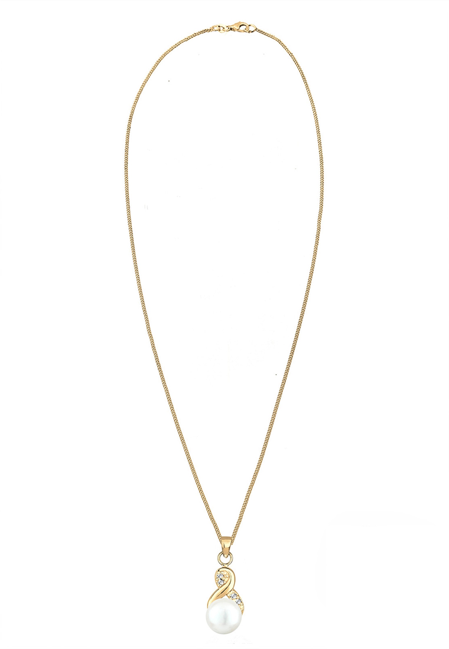 Elli Perlenkette »Infinity Kristalle Süßwasserzuchtperle 925 Sterling Silber«