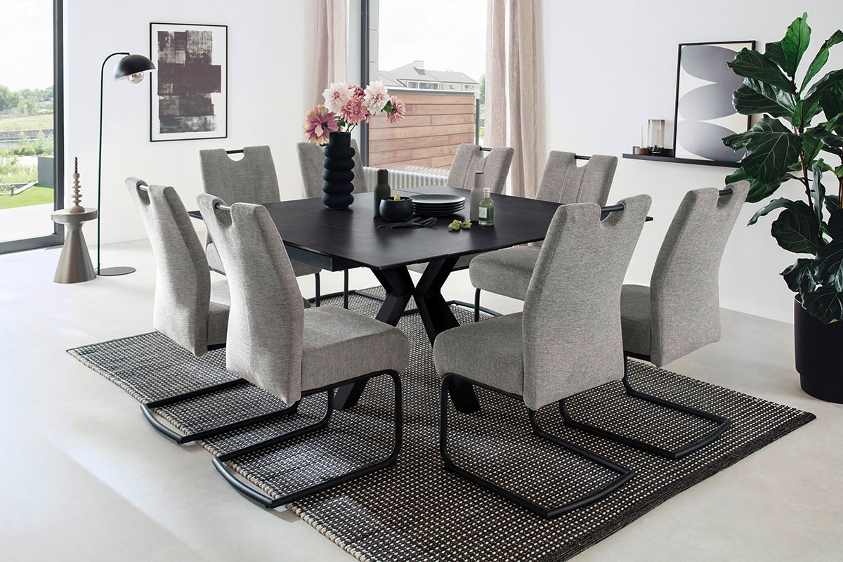 MCA furniture Esstisch »PALLINI Auszugstisch 90-150 cm«, (Einzelstück), Keramik,Metall,Längsseitenauszug,ausziehbar,Tischplatte 13 mm
