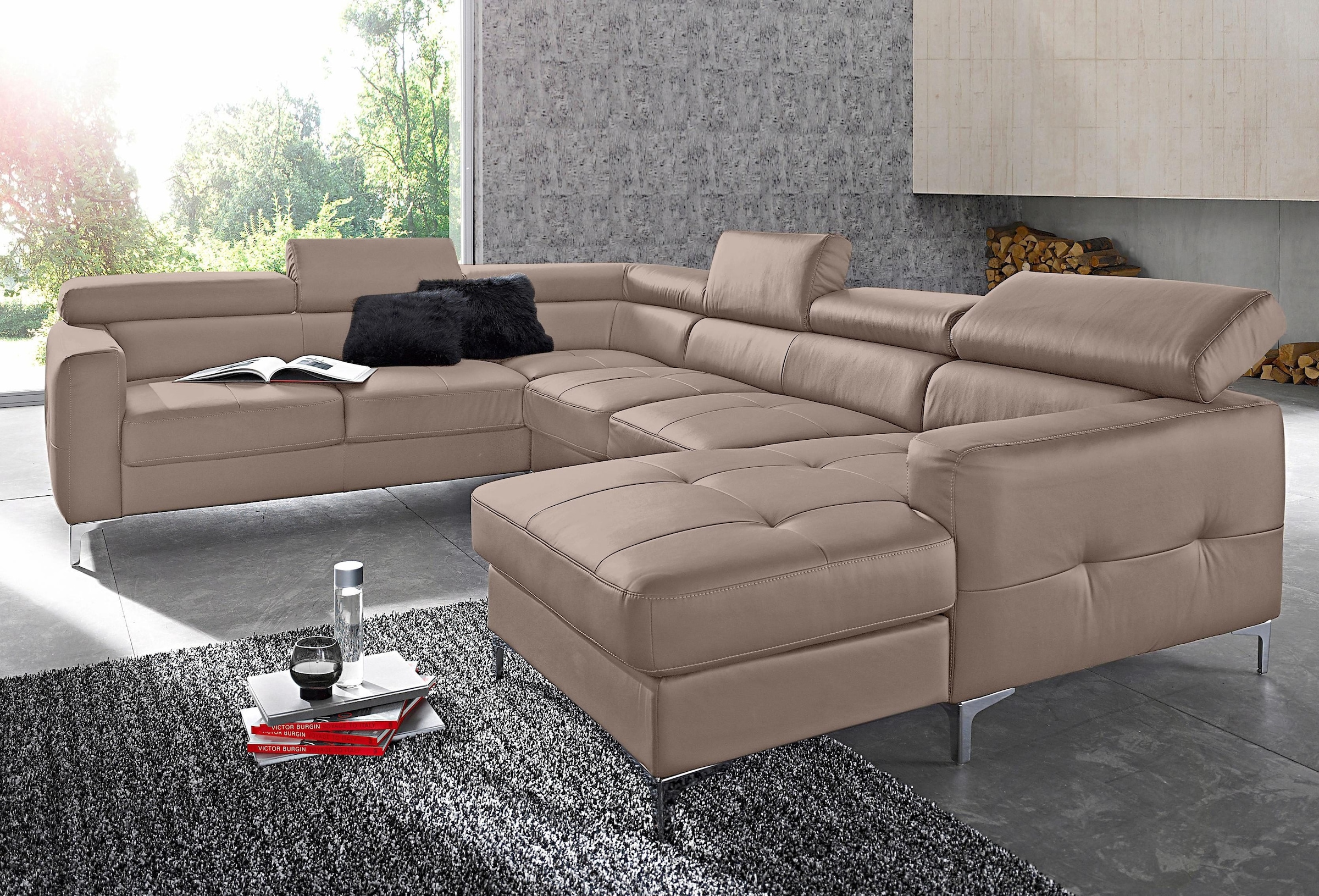 COTTA Polstergarnitur "Sammy U-Form", (Set, Tiefe der Recamiere 169 cm), Se günstig online kaufen
