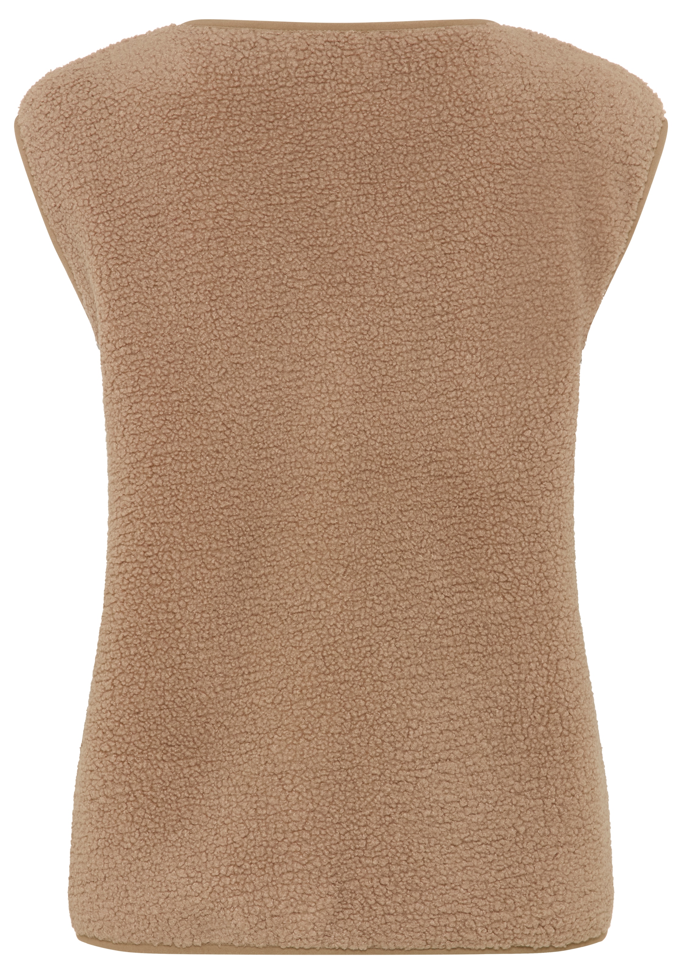 Tamaris Kurzweste aus Teddy Fleece, mit Druckknöpfen